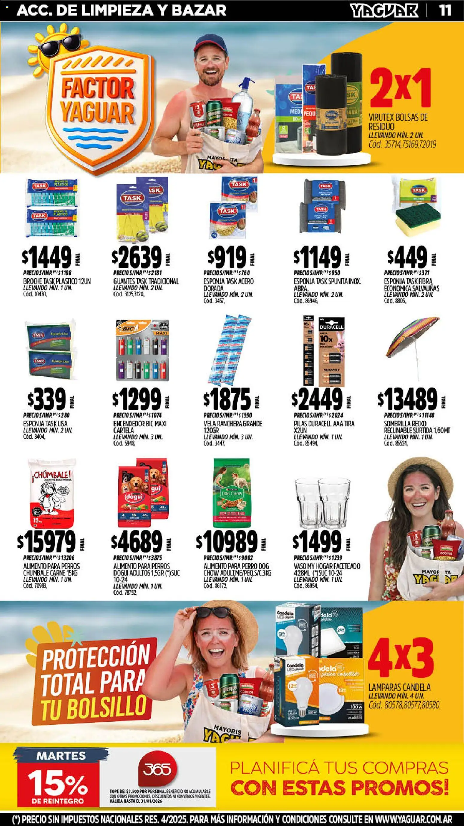 Yaguar - Oferta Semanal Salta │ válido desde el 19.01.2026 | Página: 11 | Productos: Vela, Encendedor, Esponja, Sombrilla