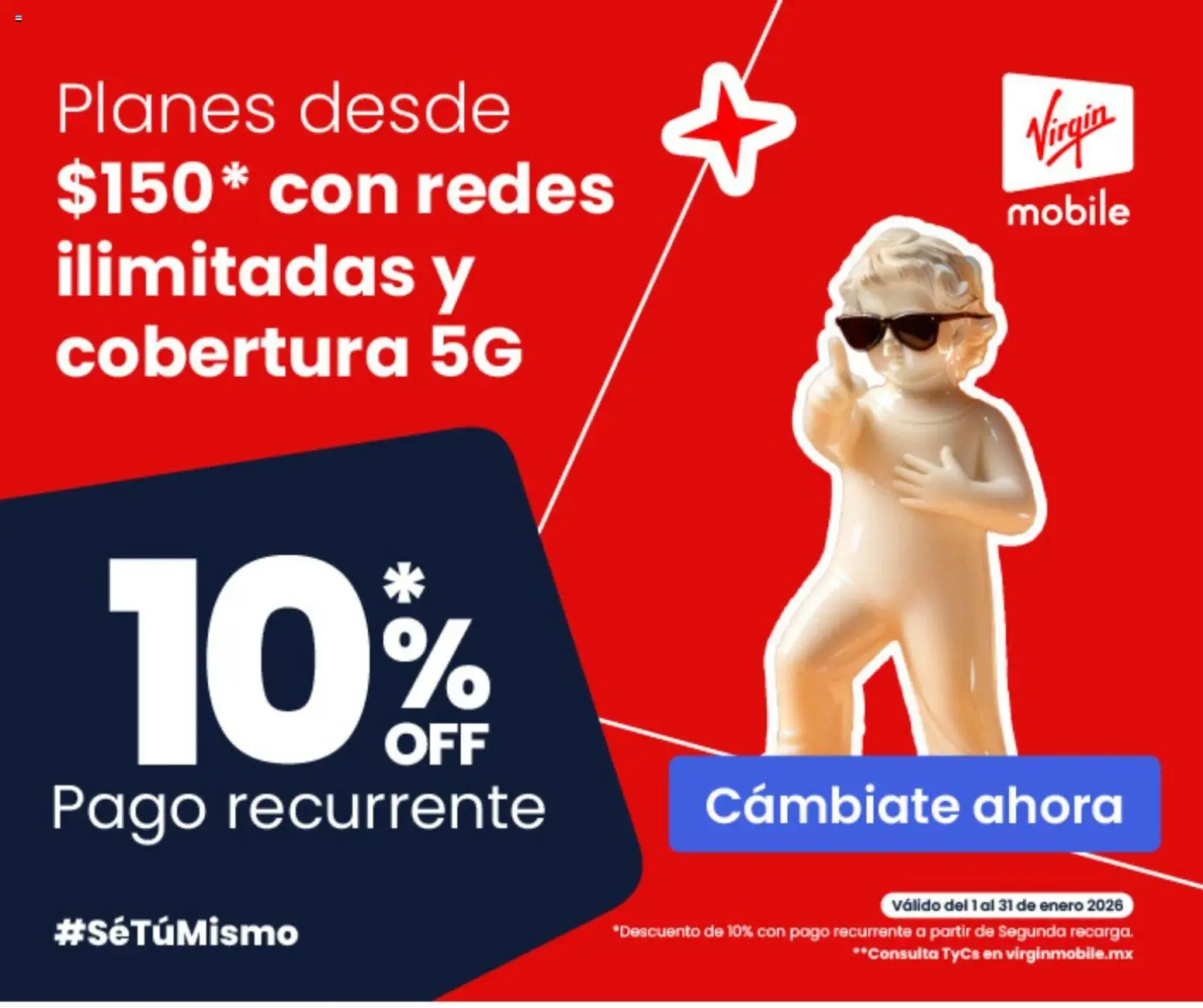 Nuevas ofertas de Ofertas válidas en toda la República Mexicana desde el 28.01.2026. ¡Encuentra las mejores ofertas en Virgin Mobile! | Página: 1