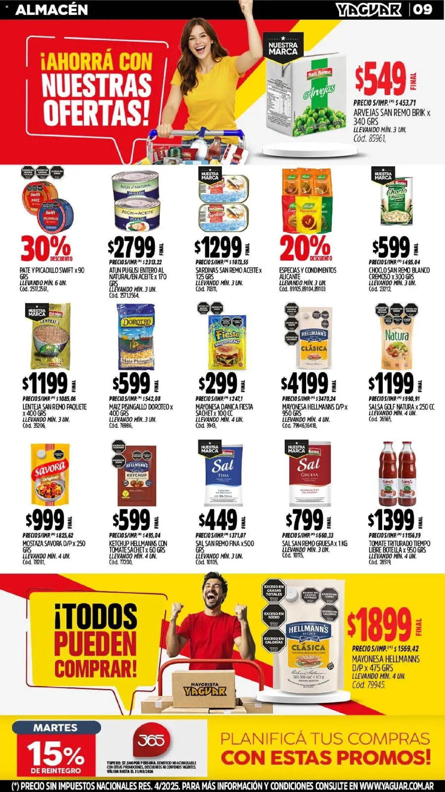 Yaguar - Oferta Semanal Trelew │ válido desde el 02.03.2026 | Página: 9 | Productos: Botella, Ketchup, Arvejas, Maiz