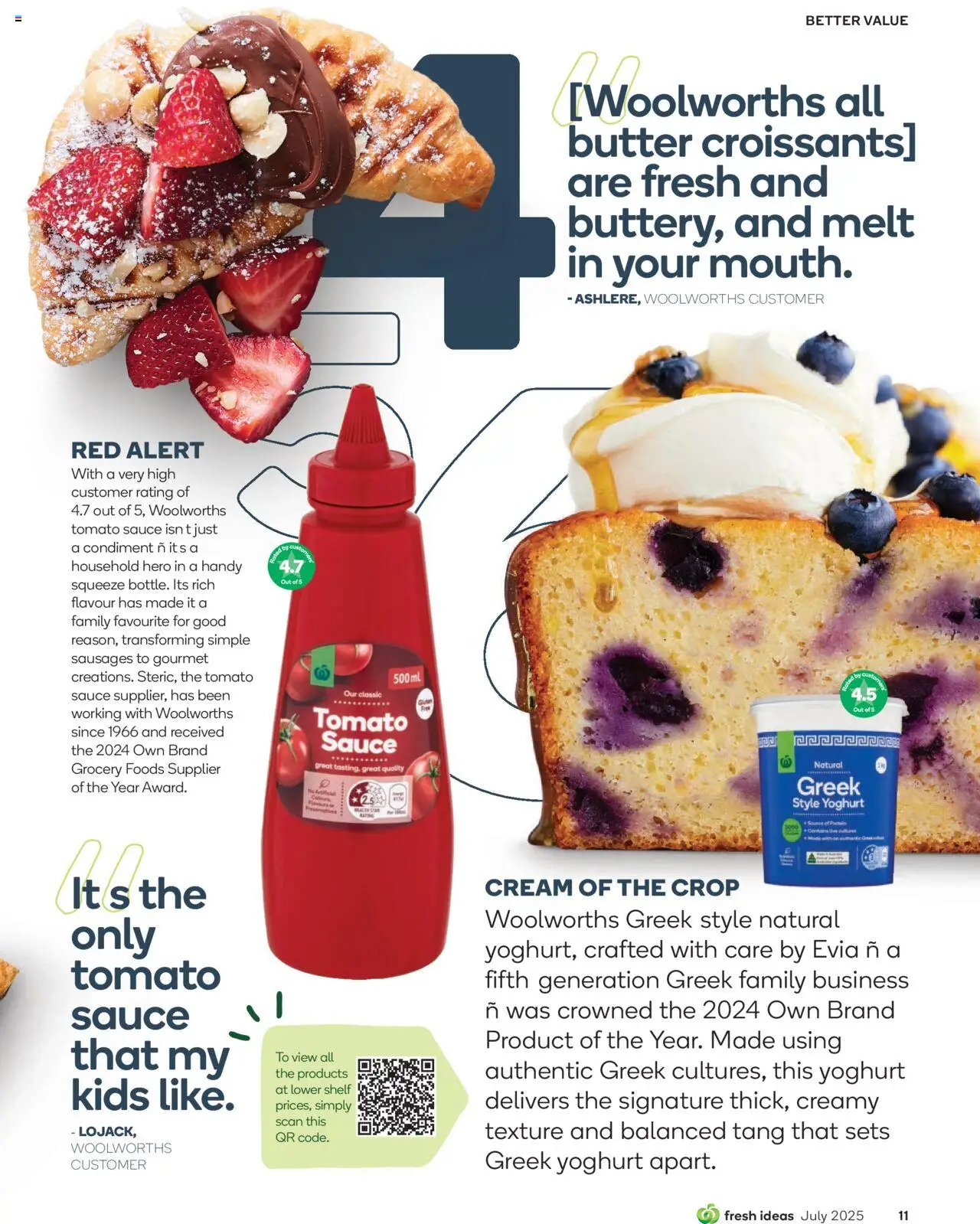 Woolworths catalogue - valid from 01.07.2025 | Page: 11 | Products: Shelf, Yoghurt, Cream, Sauce