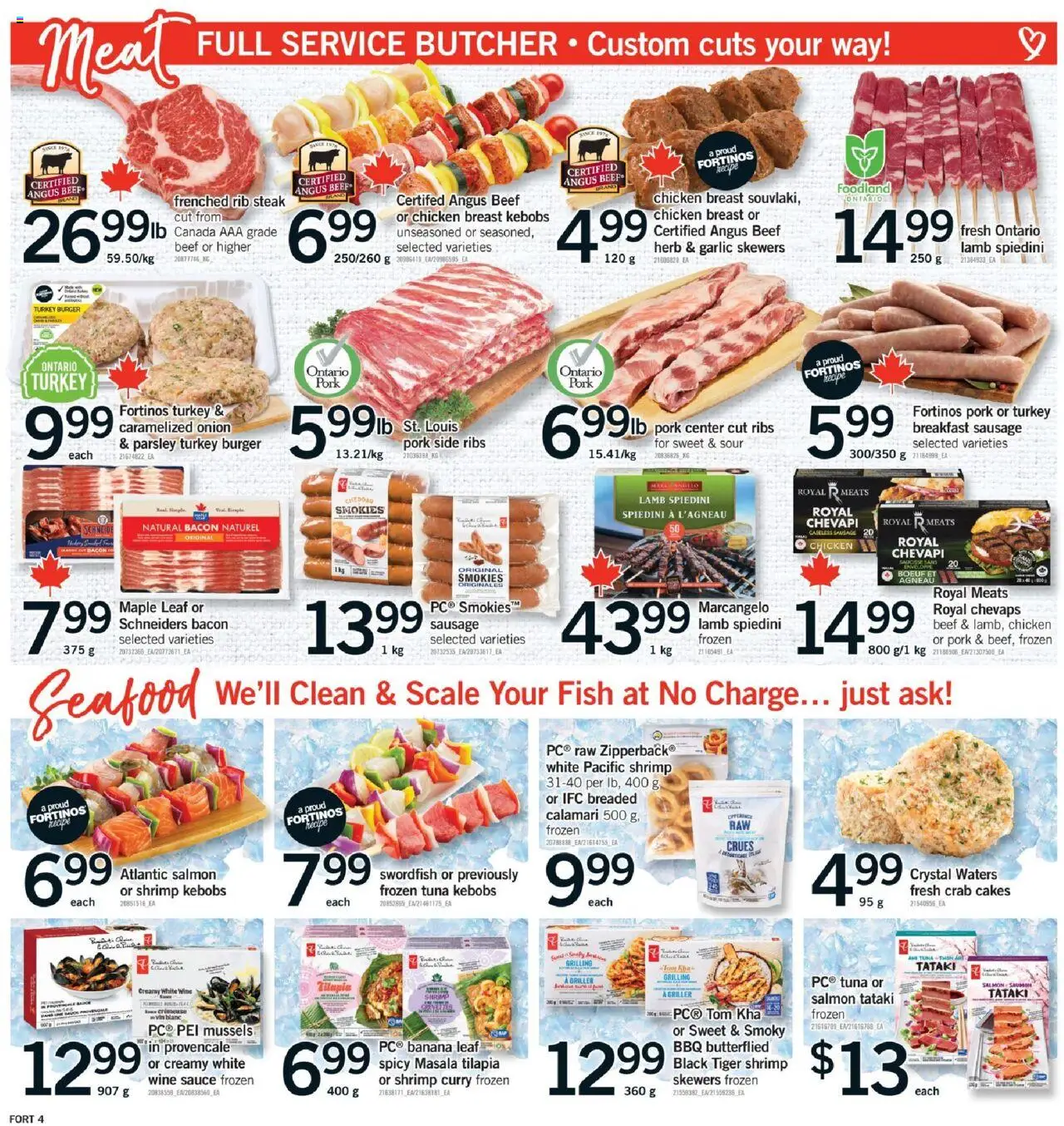 Fortinos flyer valid from 31.07.2025 | Page: 5 | Products: Fish, Beef, Wine, Pork