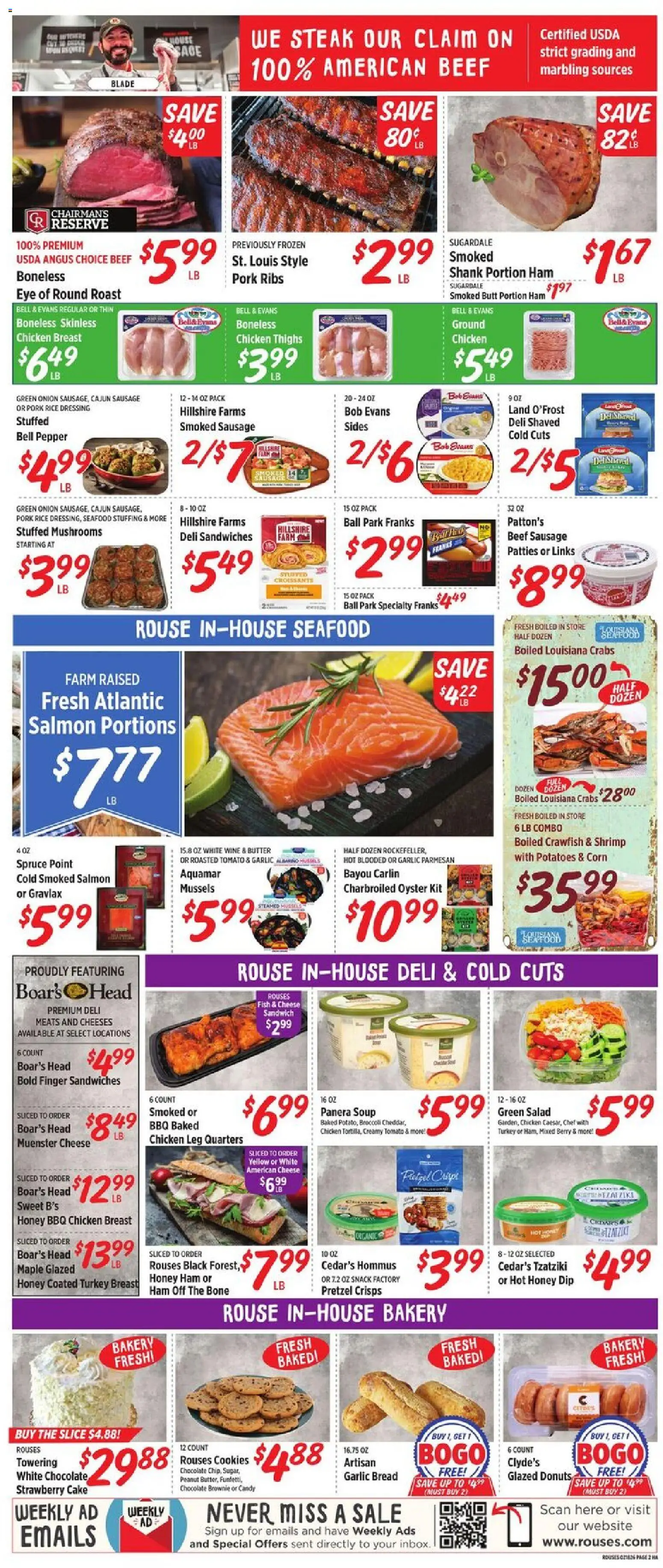 Rouses Weekly Ad - MS - valid from 18.02.2026 | Page: 5 | Products: Bakery, Bread, Ham, Wine