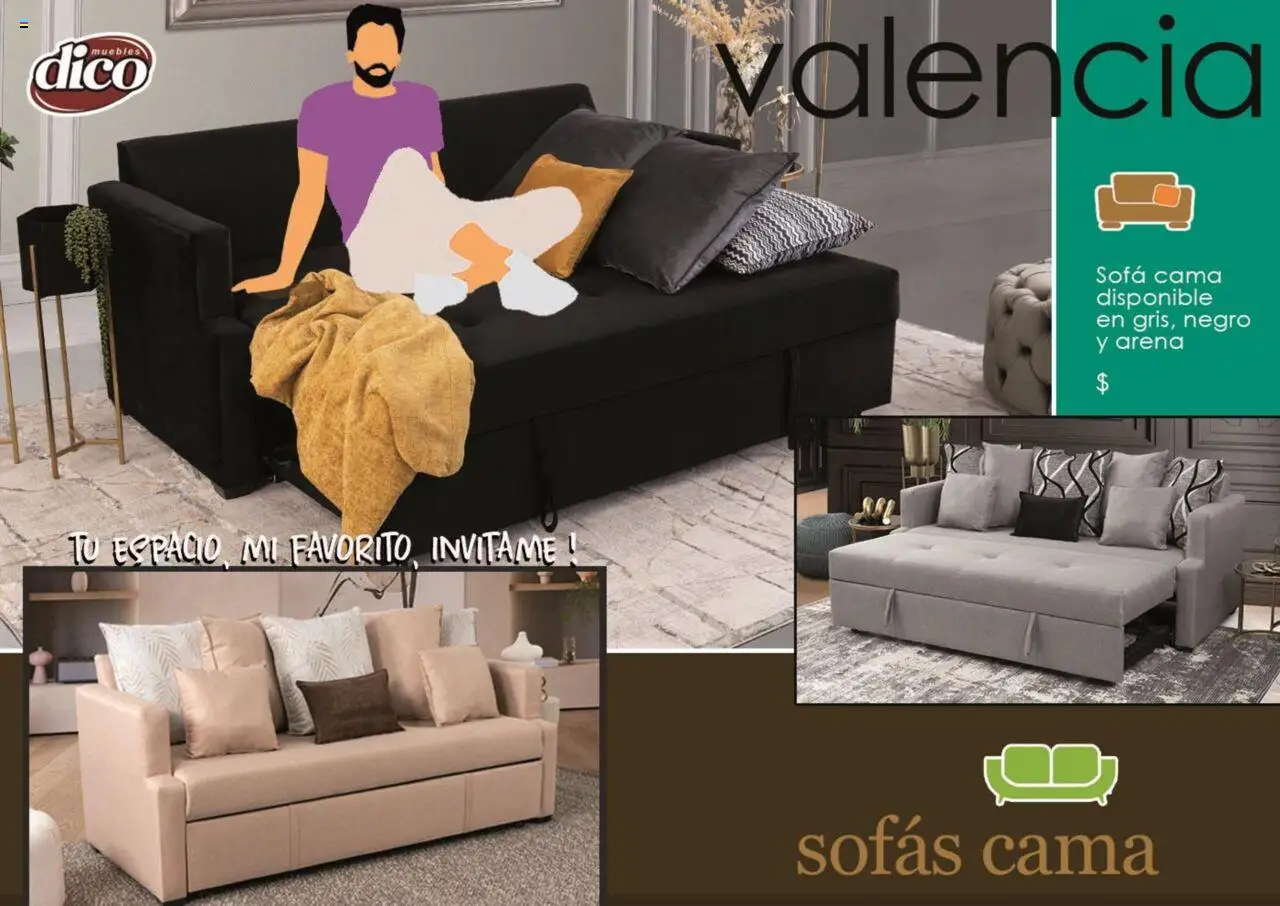 Nuevas ofertas de Muebles Dico válidas en toda la República Mexicana desde el 25.09.2025. ¡Encuentra las mejores ofertas en Muebles Dico - Catálogo Sofás Cama! | Página: 2 | Productos: Sofá, Cama