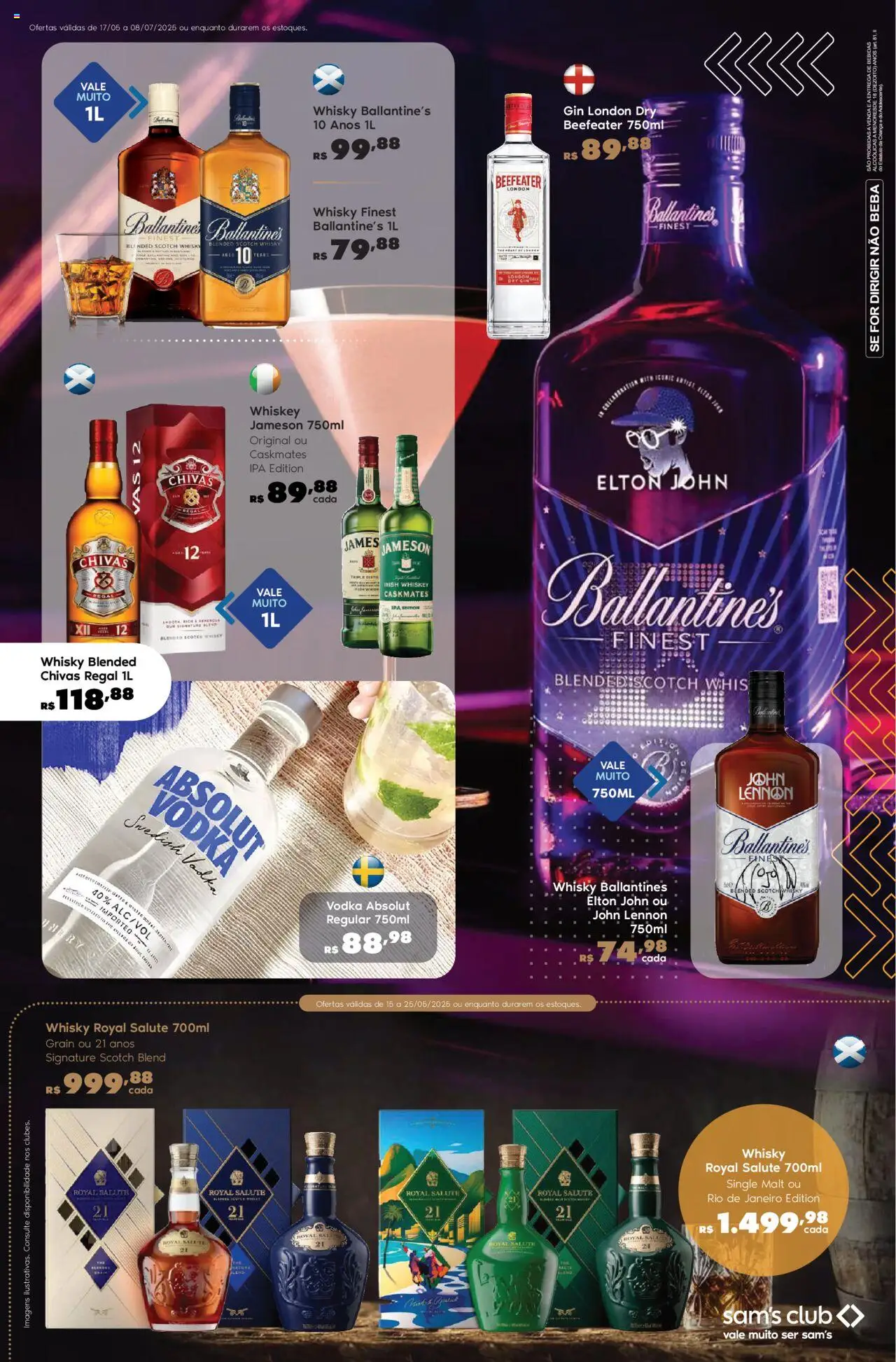 Sam's Club Folheto - válido de 17.06.2025 | Página: 4 | Produtos: Whisky, Gin, Vodka