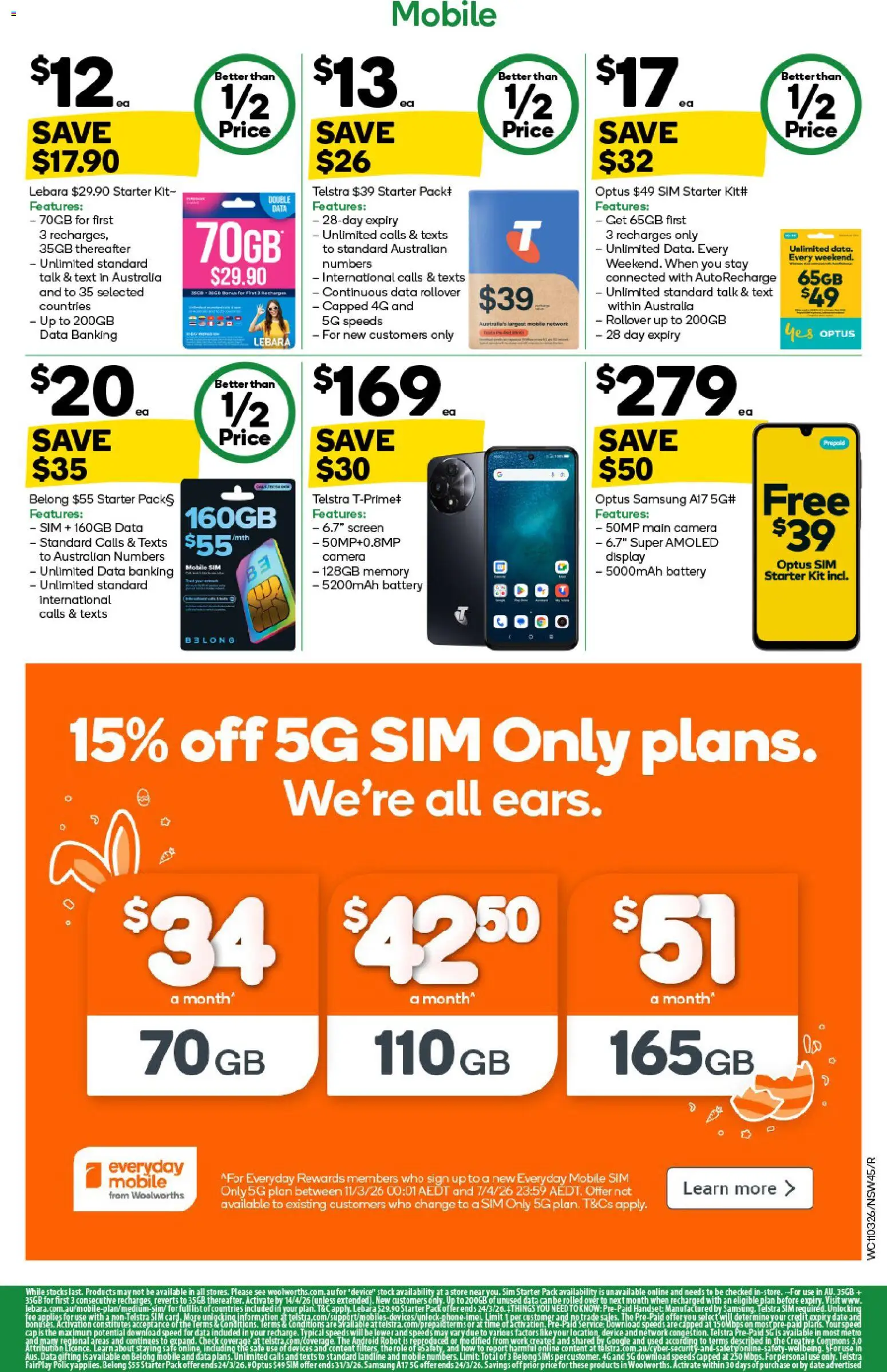 Woolworths catalogue - valid from 11.03.2026 | Page: 45 | Products: Camera, Robot, Screen, Mobile