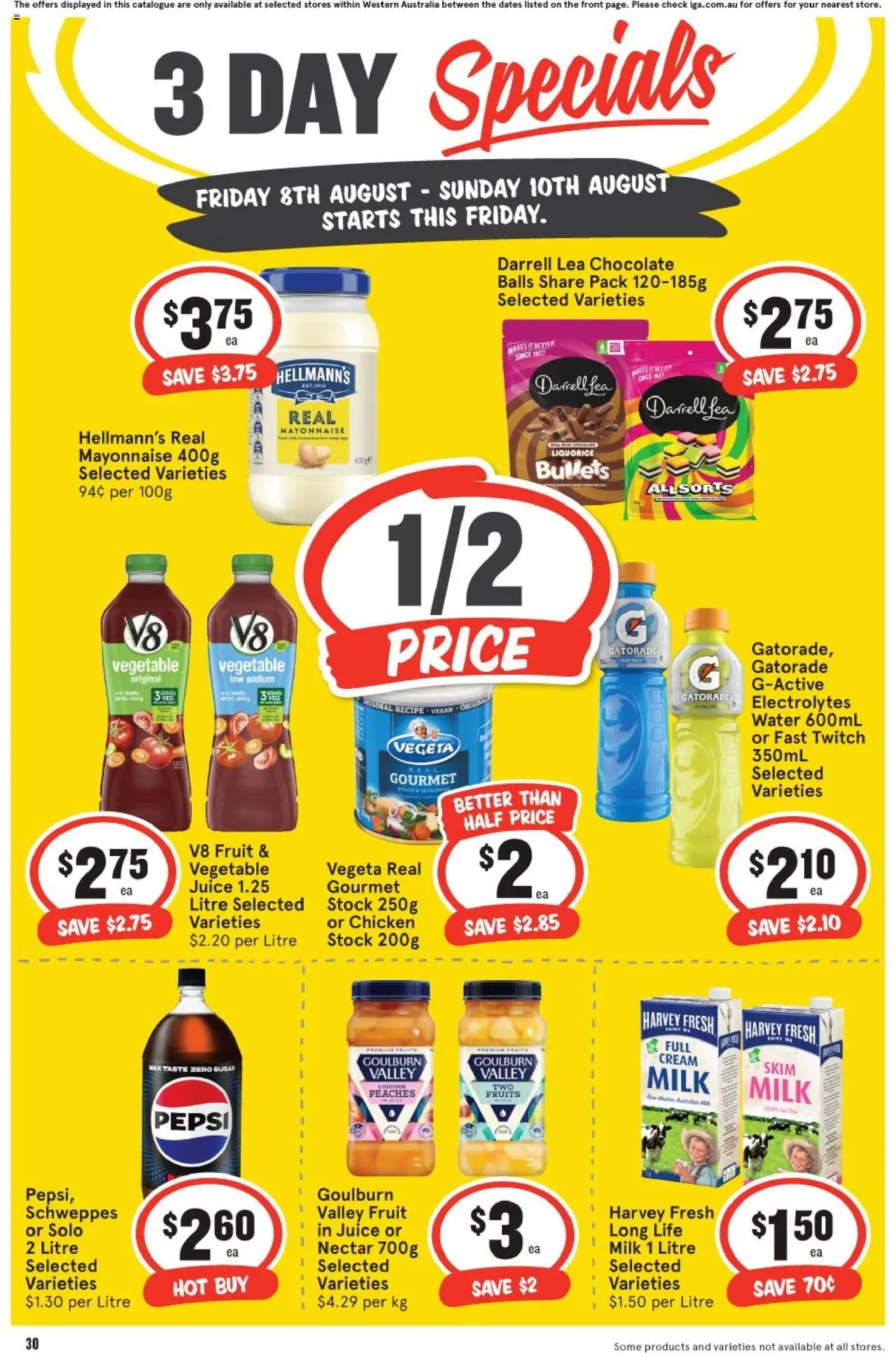 IGA catalogue - valid from 08.08.2025 | Page: 2 | Products: Chicken, Pepsi, Water, Mayonnaise