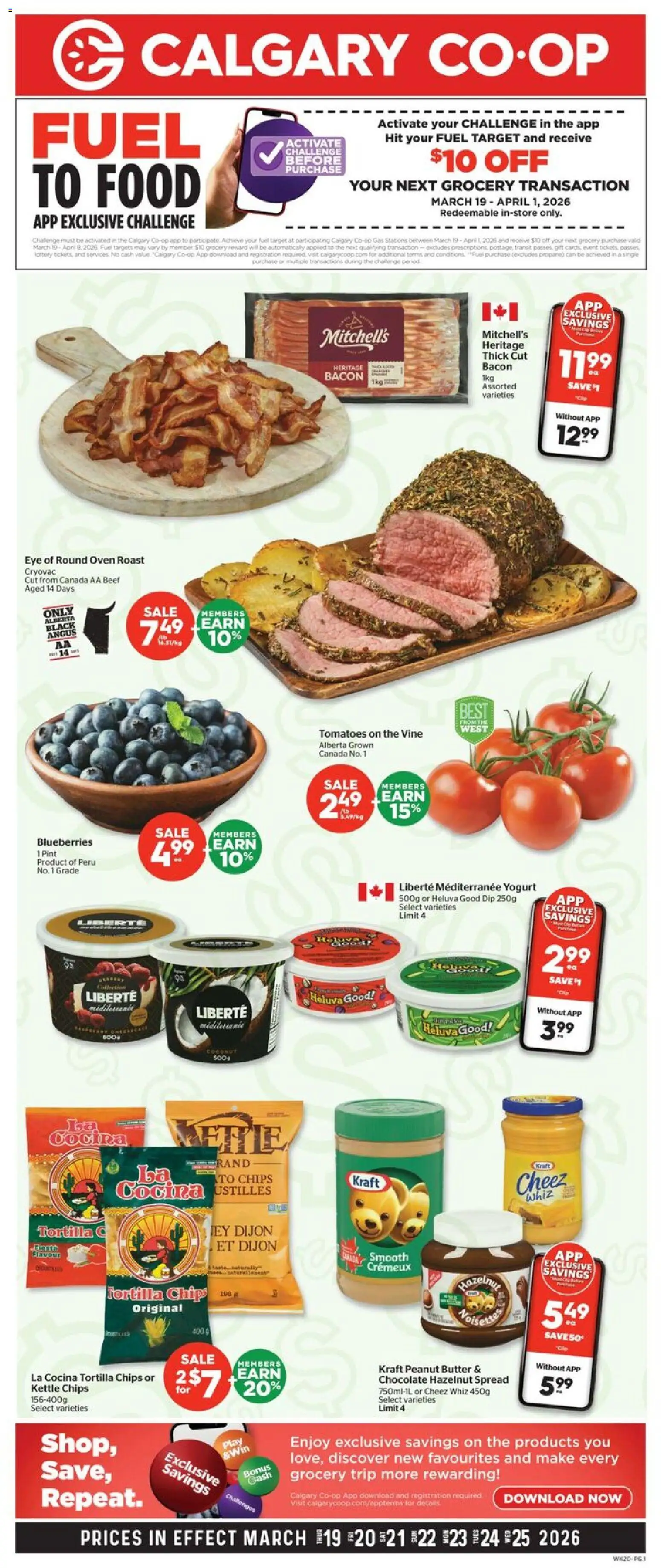Calgary Co-op flyer valid from 19.03.2026 | Page: 2 | Products: Kettle, Butter, Chocolate, Tomatoes