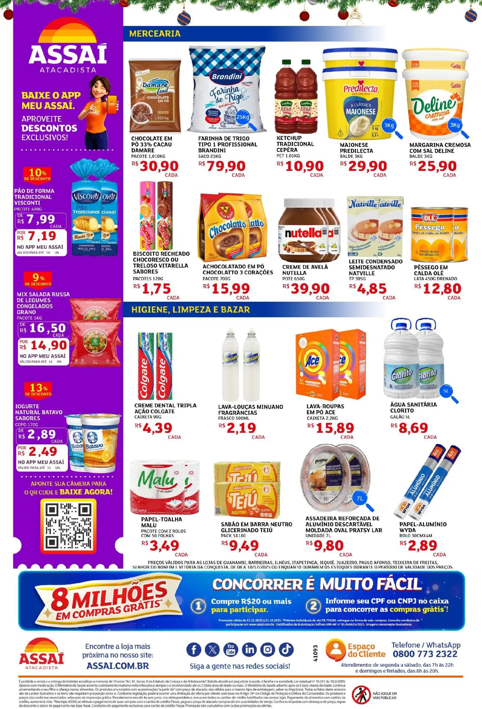 Assaí Atacadista Folheto - válido de 08.12.2025 | Página: 2 | Produtos: Sabão, Chocolate, Bebida, Creme dental