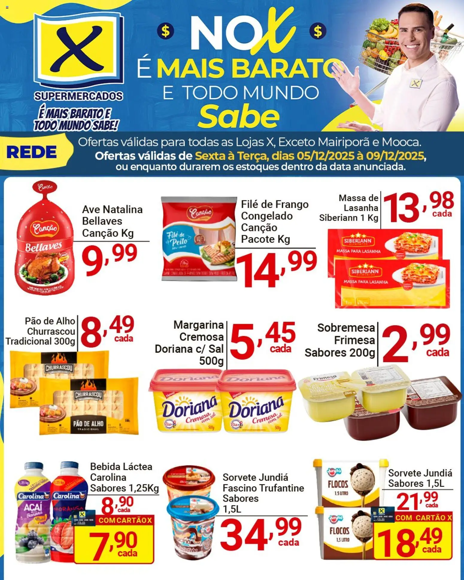 X Supermercados Folheto - válido de 05.12.2025 | Página: 2 | Produtos: Pao de alho, Pão, Massa, Frango