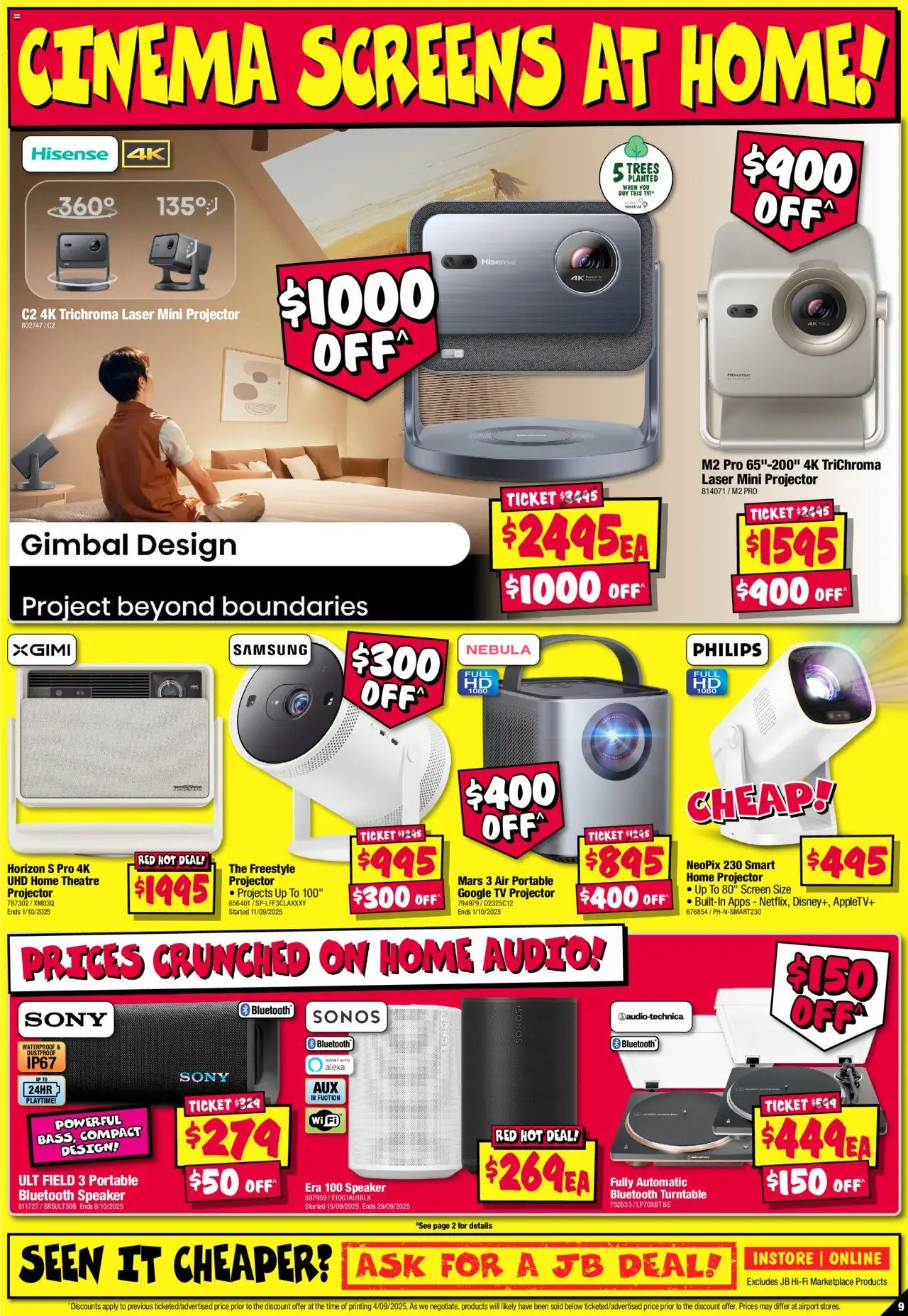 JB Hi-Fi catalogue - valid from 18.09.2025 | Page: 9 | Products: Bluetooth speaker, Tv, Speaker, Screen