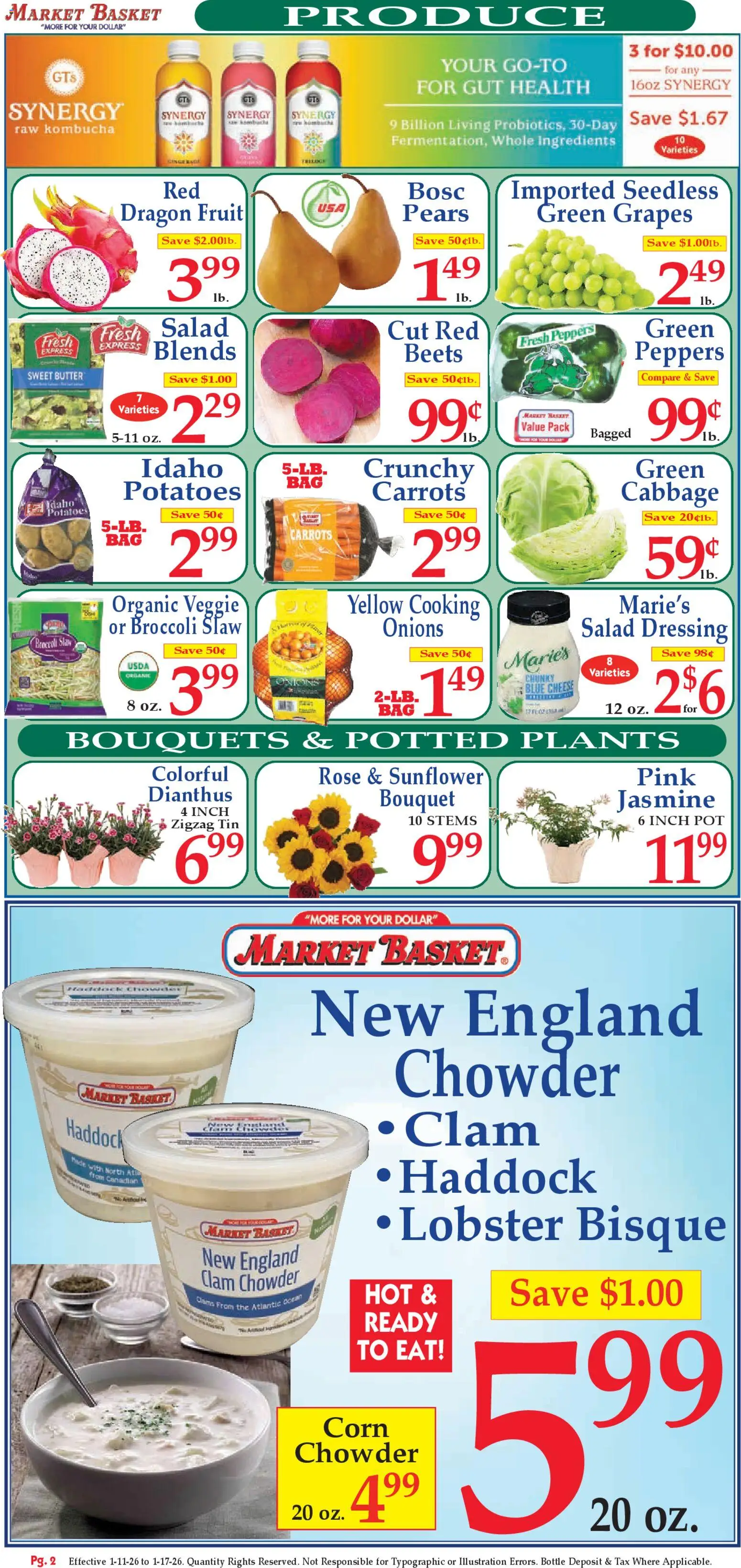 Market Basket Ad - valid from 11.01.2026 | Page: 2 | Products: Butter, Salad, Potatoes, Cabbage
