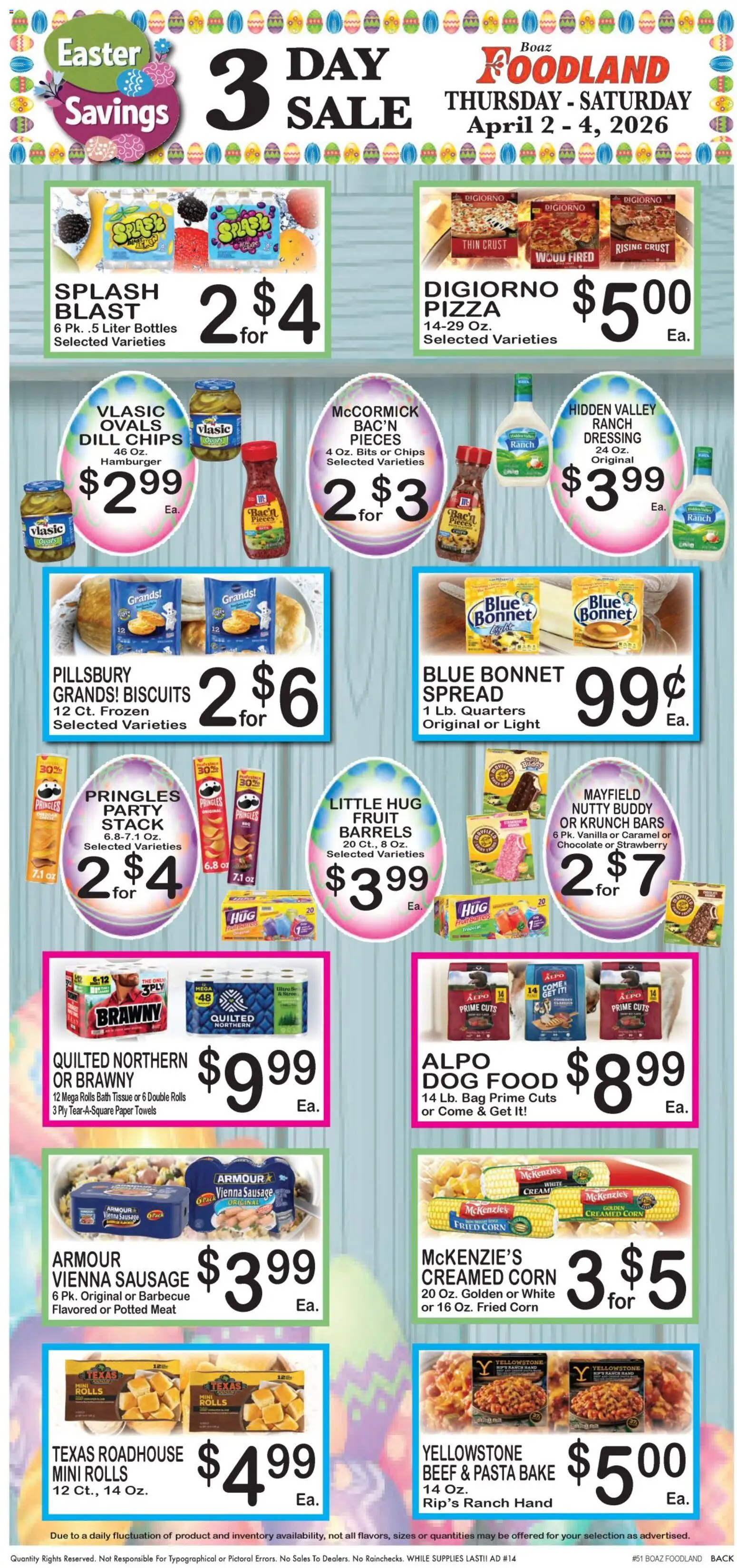 Foodland Weekly Ad - valid from 31.03.2026 | Page: 6 | Products: Bath, Pizza, Sausage, Dill