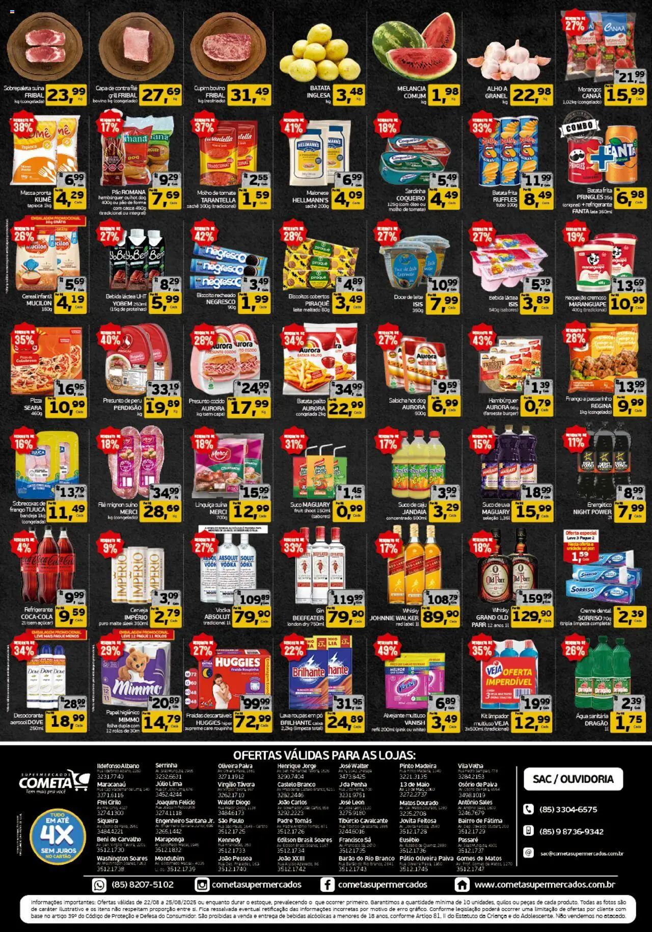 Cometa Supermercados Folheto - válido de 22.08.2025 | Página: 2 | Produtos: Energético, Contra filé, Óleo, Hambúrguer