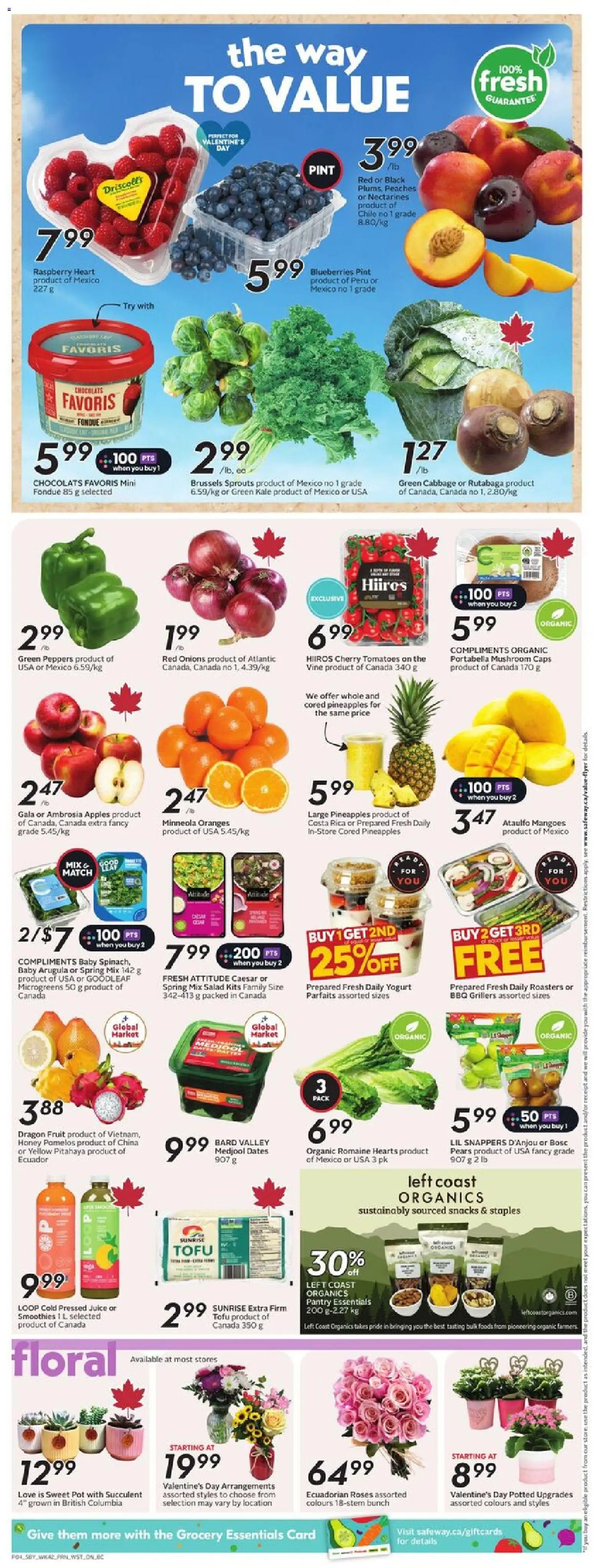 Safeway flyer valid from 12.02.2026 | Page: 7 | Products: Salad, Juice, Apples, Tomatoes
