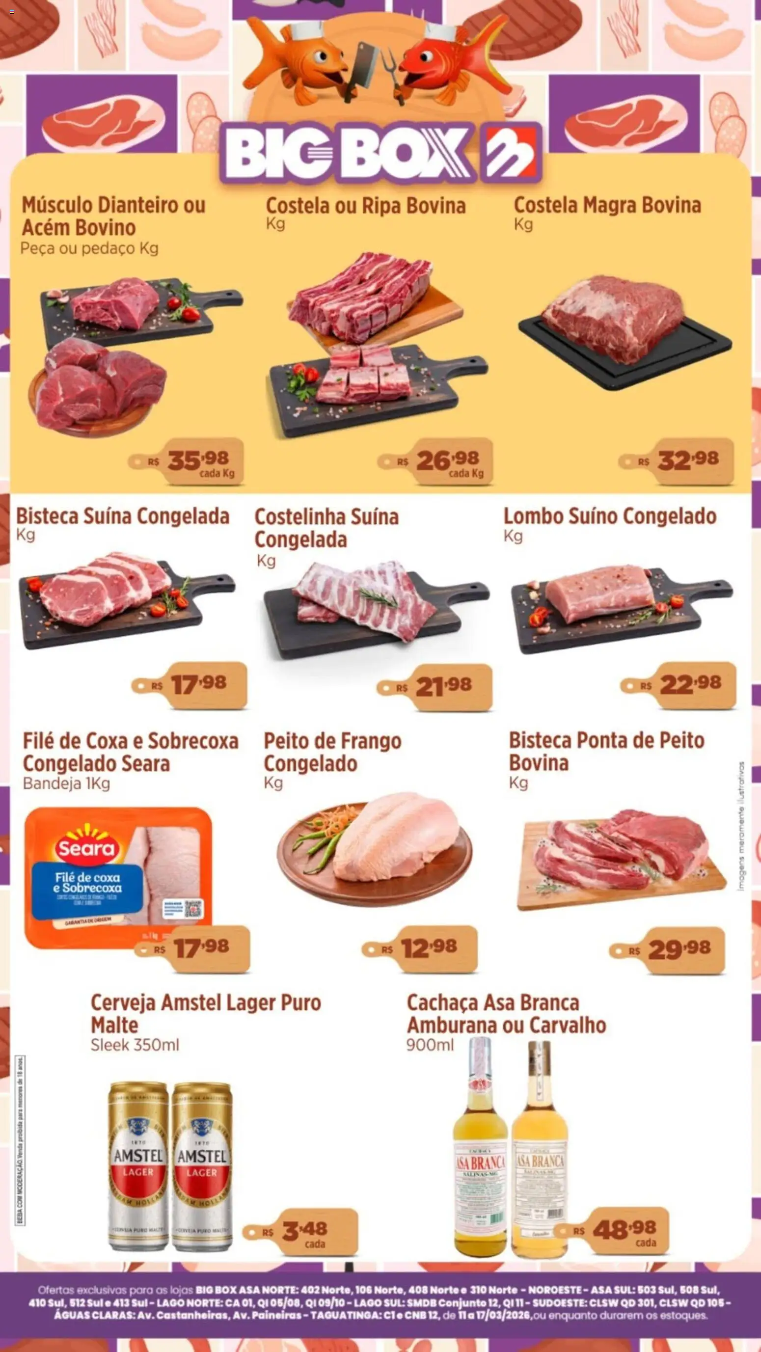 Big Box Folheto - válido de 11.03.2026 | Página: 1 | Produtos: Cachaça, Acém, Lombo, Frango