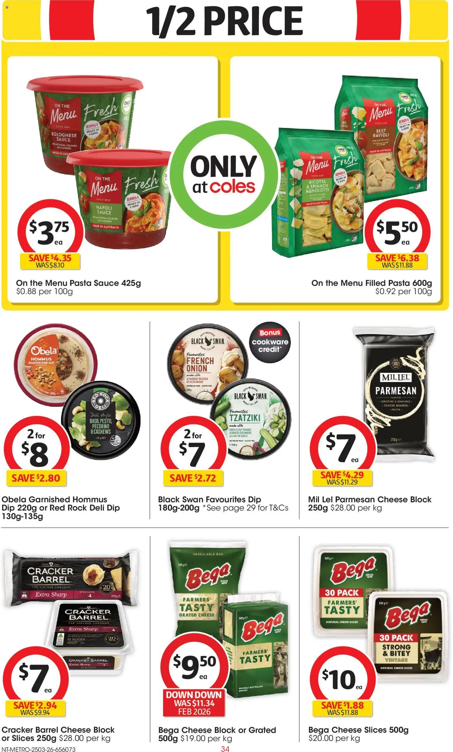 Coles catalogue - valid from 25.03.2026 | Page: 34 | Products: Cheese, Cookware, Spinach, Garlic