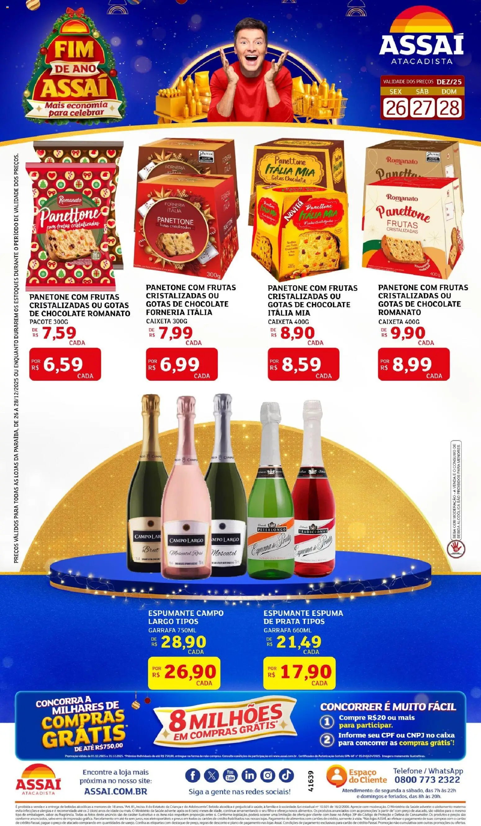 Assaí Atacadista Folheto - válido de 26.12.2025 | Página: 1 | Produtos: Espumante, Caixa, Base, Bebida