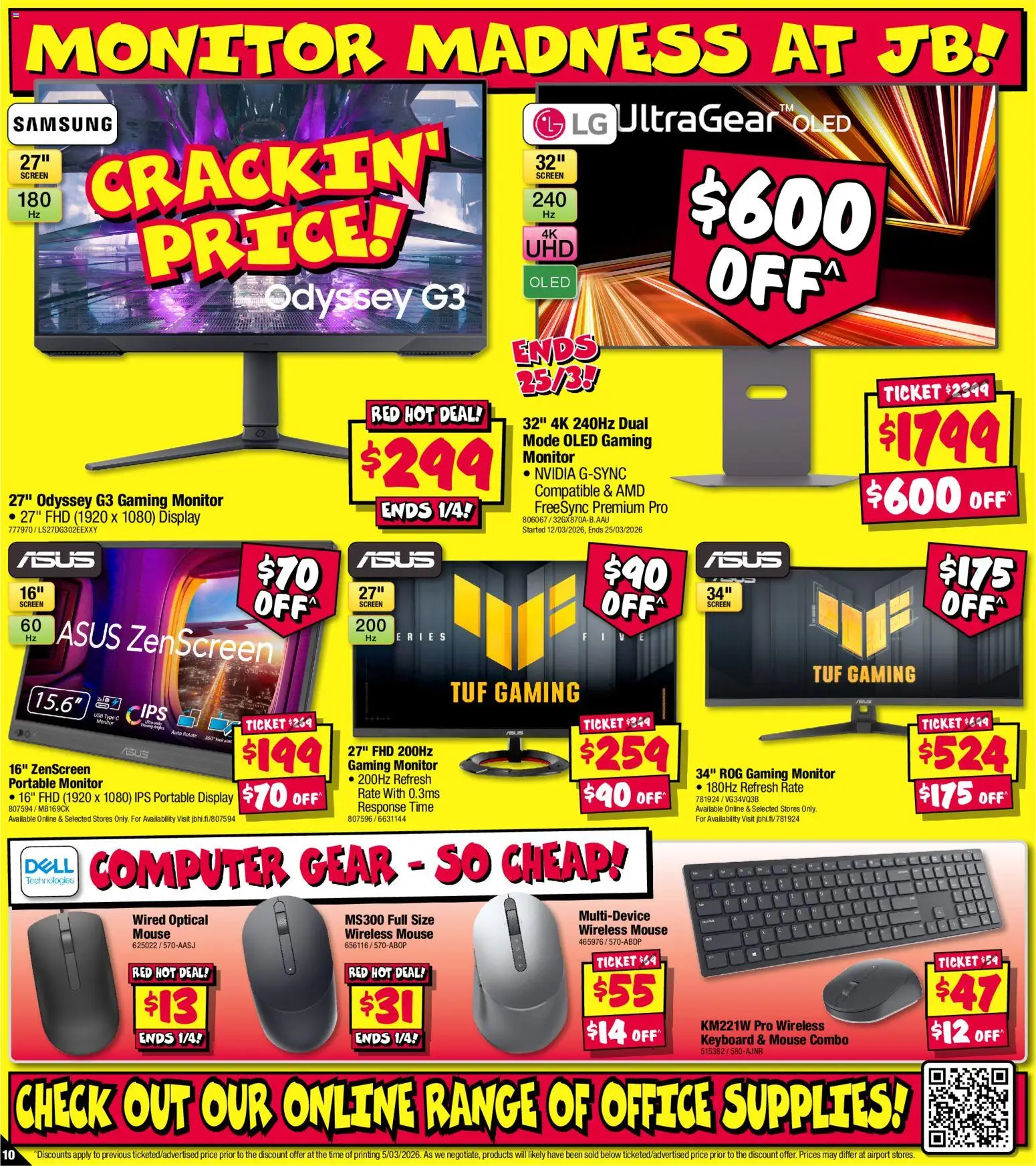 JB Hi-Fi catalogue - valid from 19.03.2026 | Page: 10 | Products: Monitor, Keyboard, Usb, Screen