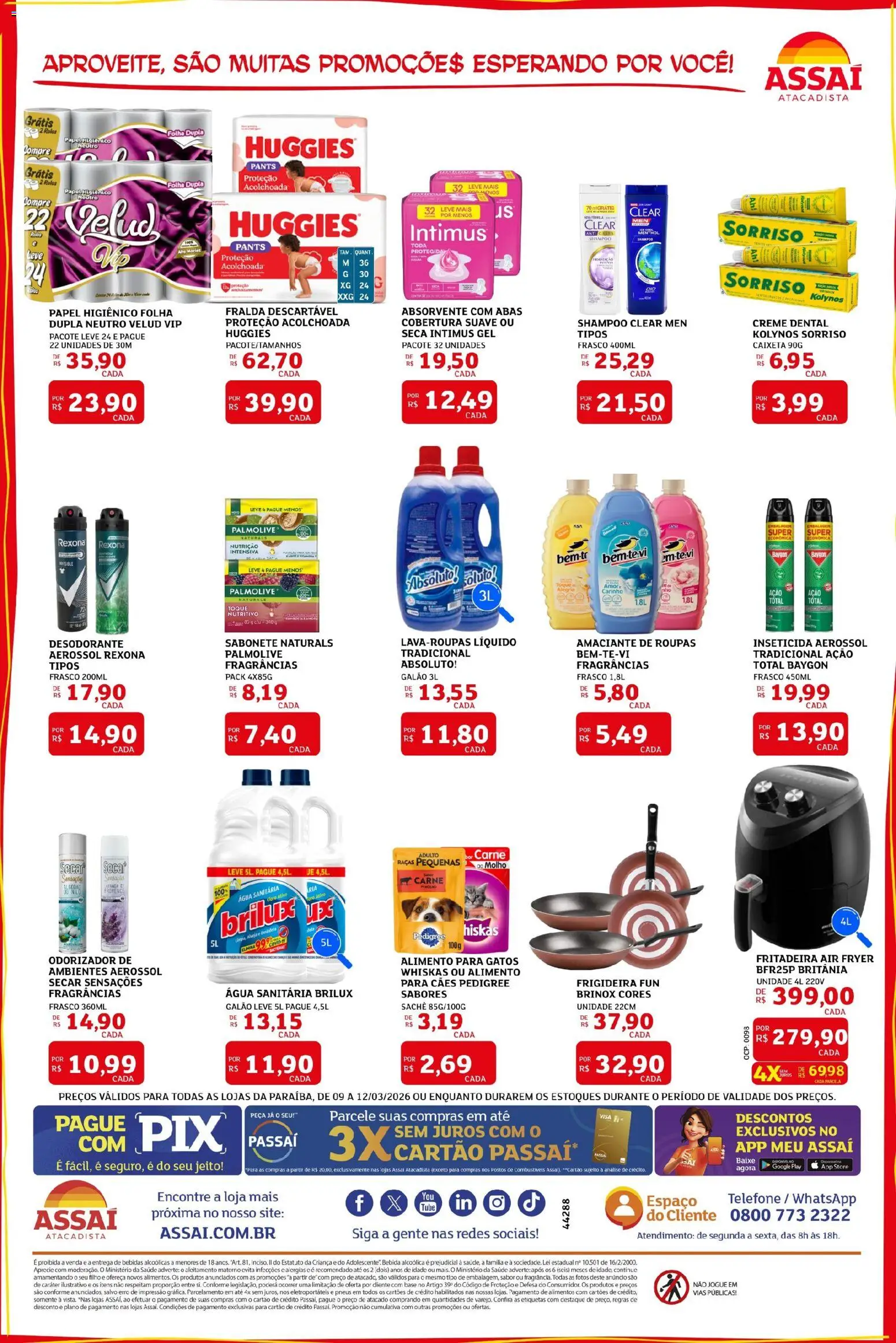 Assaí Atacadista Folheto - válido de 09.03.2026 | Página: 4 | Produtos: Frigideira, Desodorante, Sabonete, Amaciante