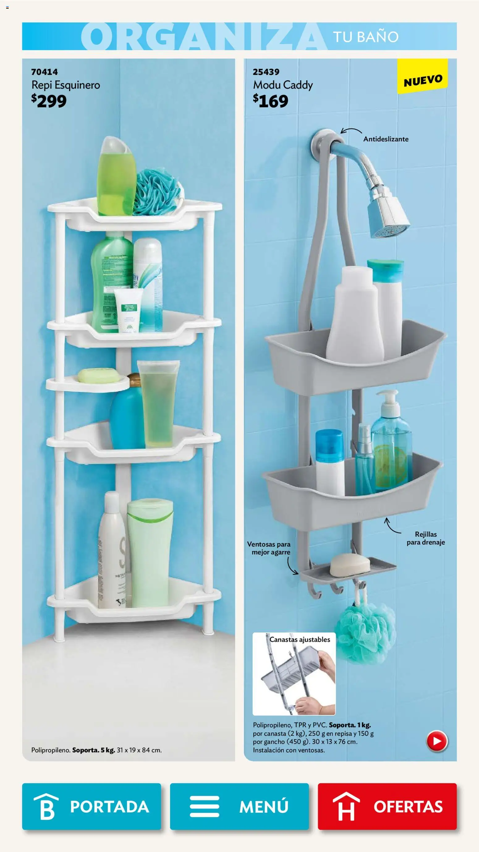 Nuevas ofertas de Betterware válidas en toda la República Mexicana desde el 01.12.2025. ¡Encuentra las mejores ofertas en Betterware campaña 12 2025! | Página: 84 | Productos: Repisa, Baño, Canasta