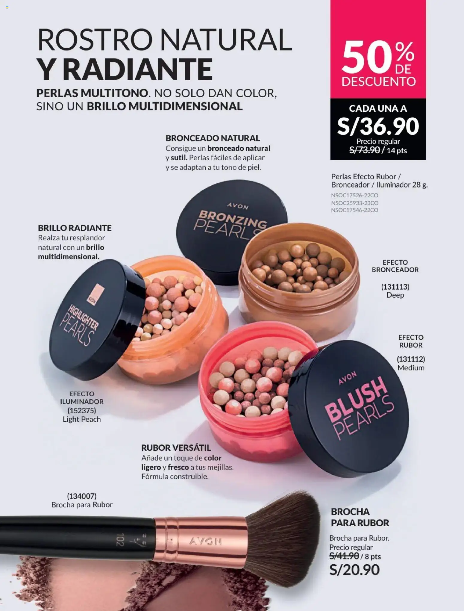 Catálogo Avon válido desde 01.01.2026 | Página: 47 | Productos: Brocha, Bronceador, Rubor