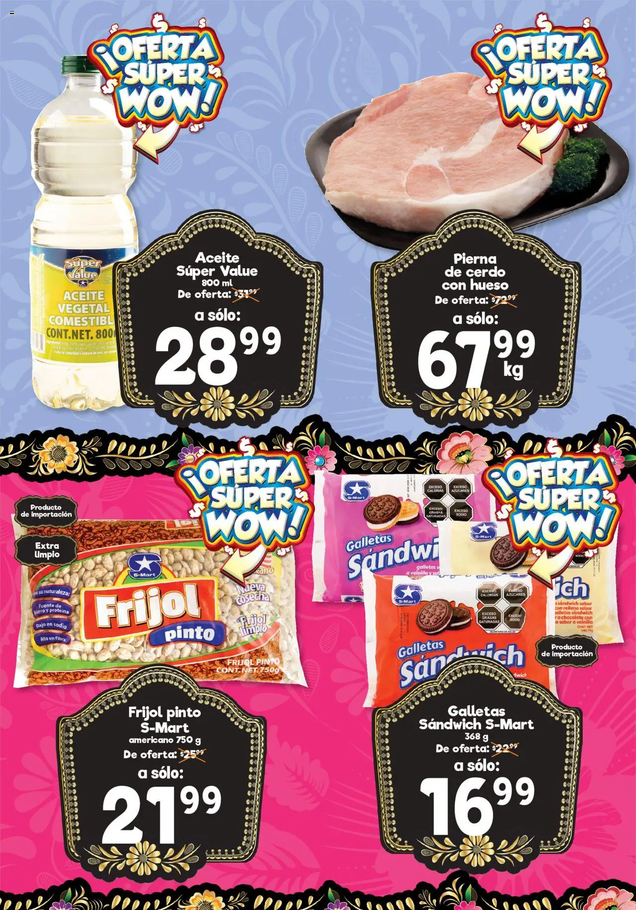 Nuevas ofertas de S-Mart válidas en toda la República Mexicana desde el 19.08.2025. ¡Encuentra las mejores ofertas en S-Mart - Folleto de Feria - Monterrey! | Página: 1 | Productos: Fuente, Aceite, Cerdo, Galletas