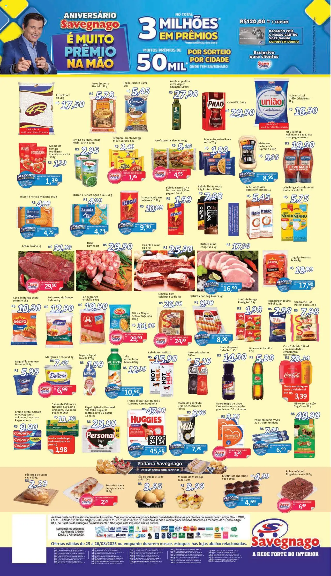 Savegnago Folheto - válido de 25.08.2025 | Página: 2 | Produtos: Linguiça, Suco, Maionese, Guardanapo