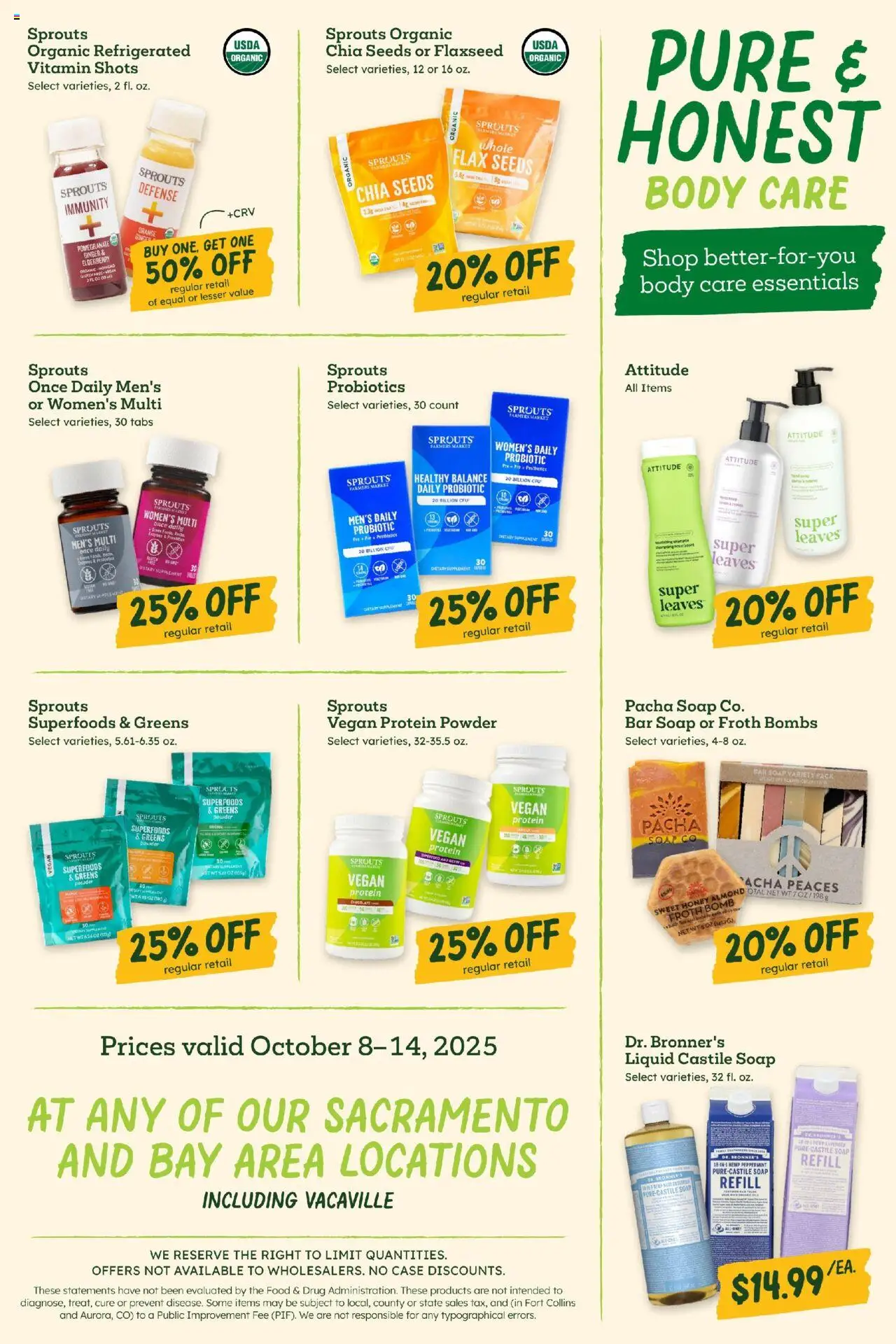 Sprouts Weekly Ad - valid from 08.10.2025 | Page: 9 | Products: Protein Powder, Peppermint, Ginger, Case
