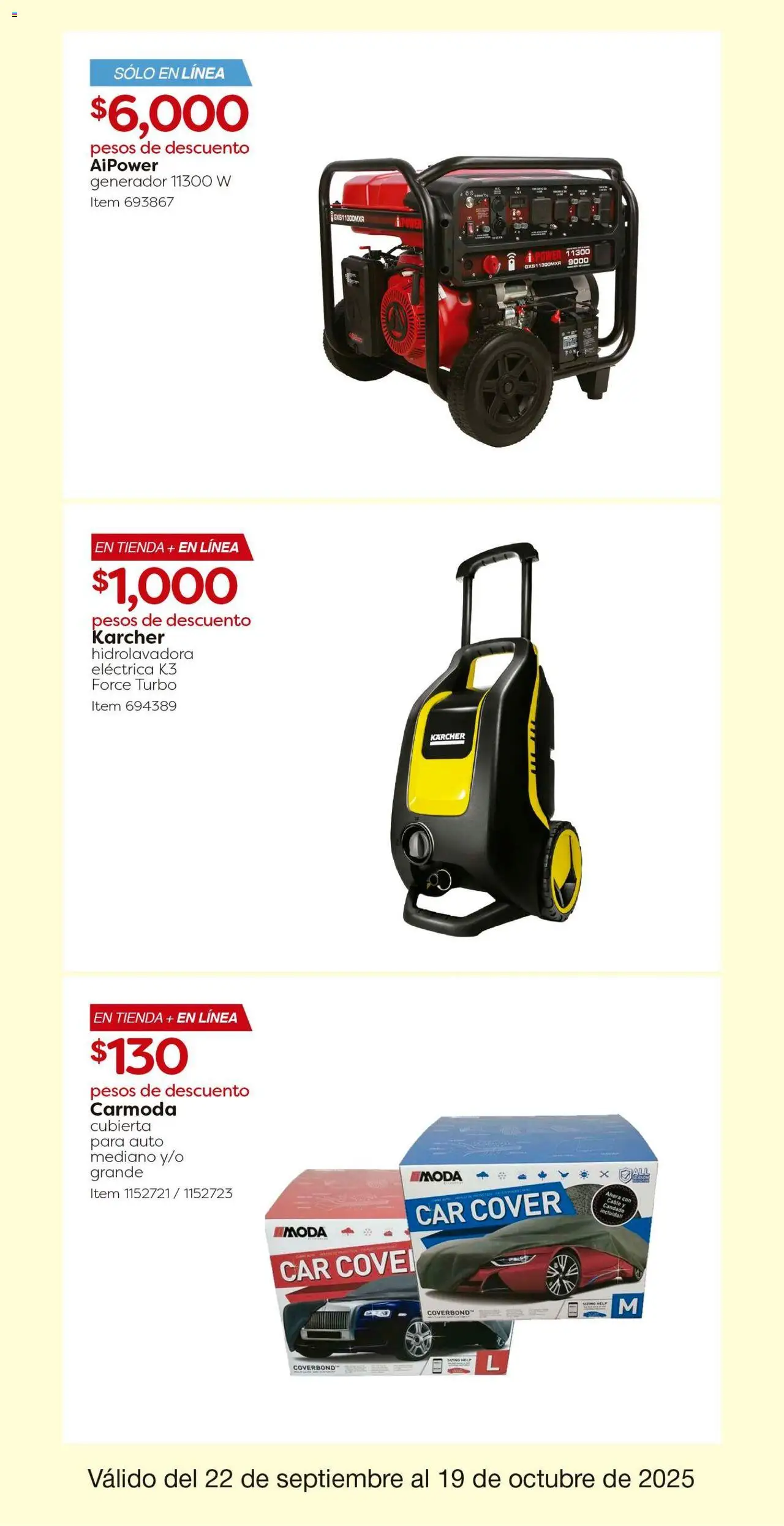 Nuevas ofertas de Costco válidas en toda la República Mexicana desde el 22.09.2025. ¡Encuentra las mejores ofertas en Costco - Catálogo! | Página: 16 | Productos: Candado, Cable, Hidrolavadora