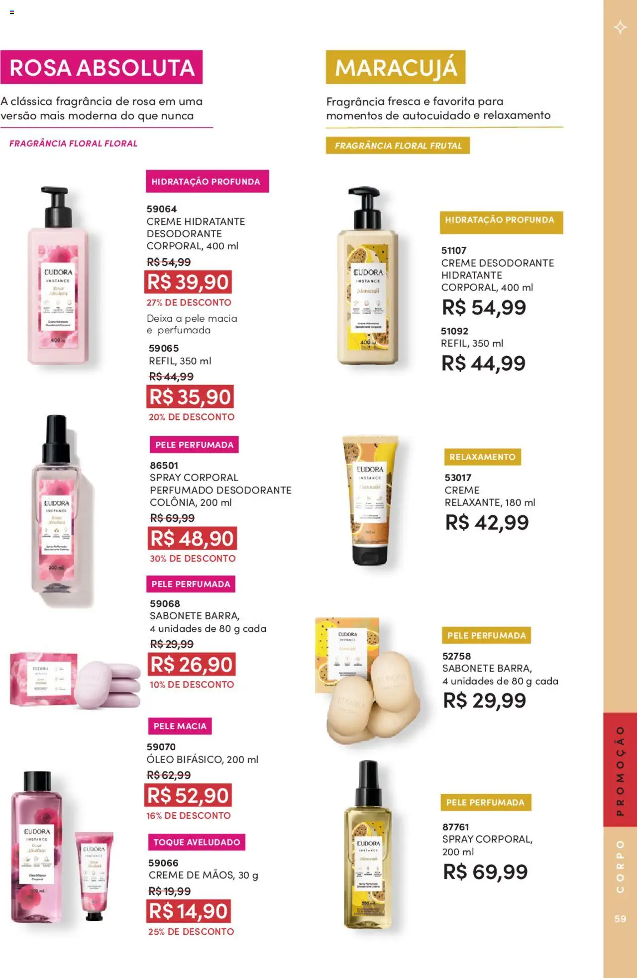 Eudora Folheto - válido de 07.10.2025 | Página: 59 | Produtos: Fragrância, Desodorante, Creme, Sabonete