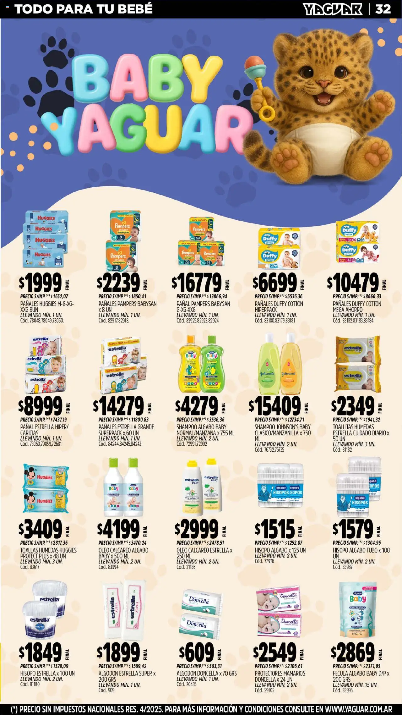 Yaguar - Salta │ válido desde el 15.09.2025 | Página: 31 | Productos: Algodón, Toallas, Shampoo, Toallitas húmedas