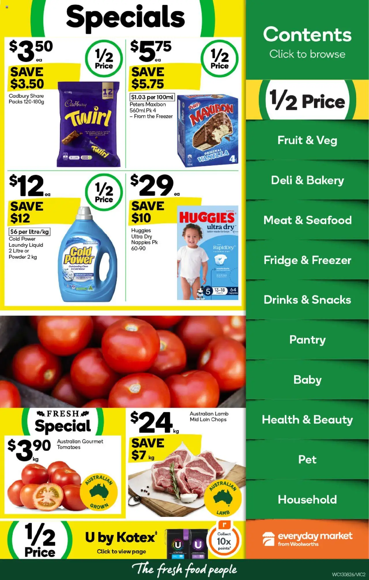 Woolworths catalogue - valid from 13.08.2025 | Page: 2 | Products: Tomatoes, Nappies, Laundry, Freezer