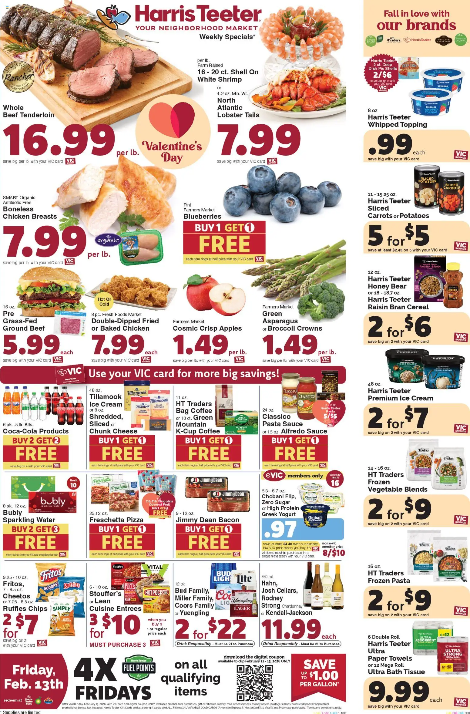 Harris Teeter Weekly Ad - valid from 11.02.2026 | Page: 1 | Products: Asparagus, Cheese, Apples, Water