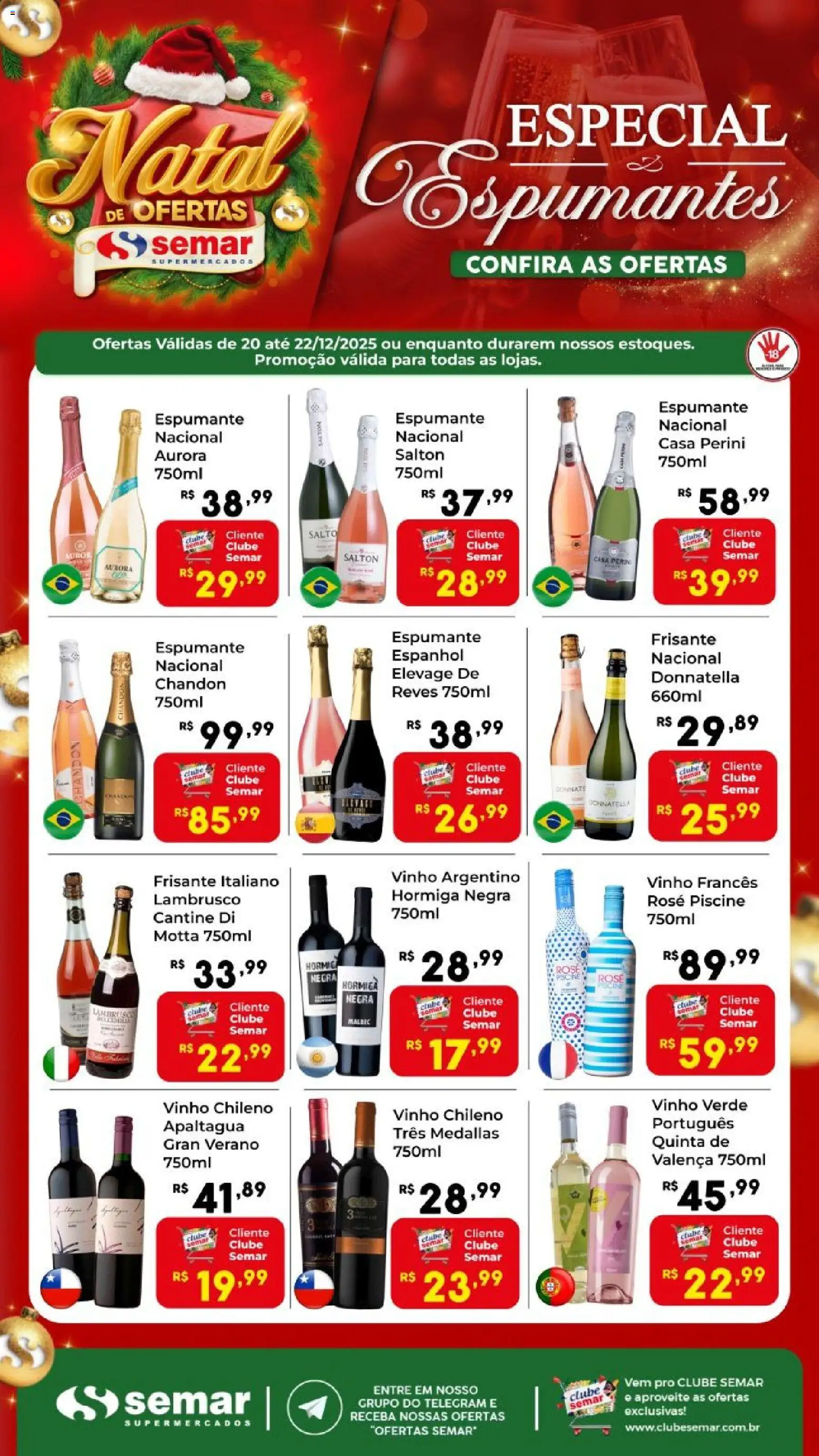 Semar Supermercado Folheto - válido de 20.12.2025 | Página: 1 | Produtos: Espumante, Vinho