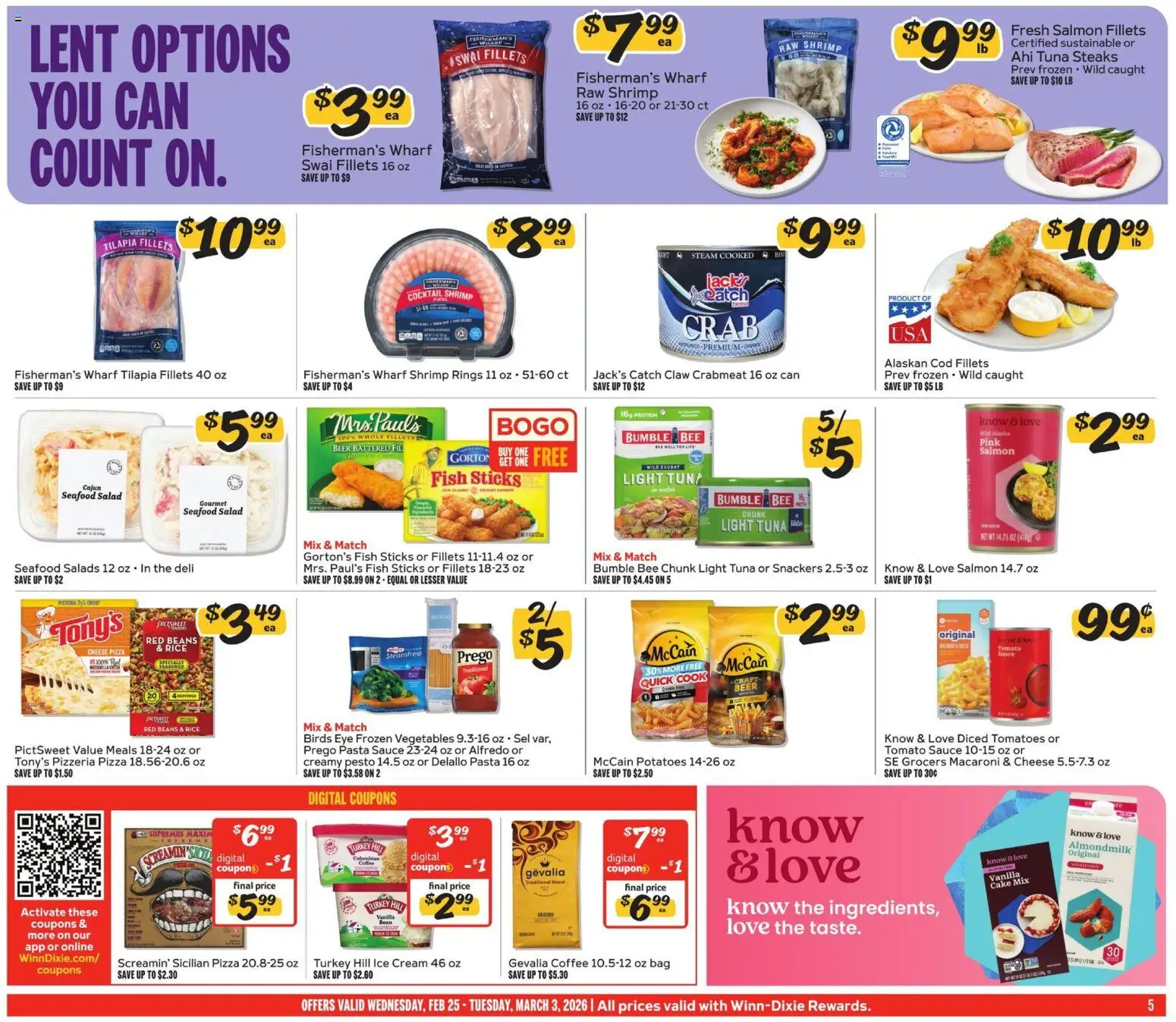 Winn Dixie Weekly Ad - valid from 25.02.2026 | Page: 5 | Products: Beer, Rice, Fish, Ice cream