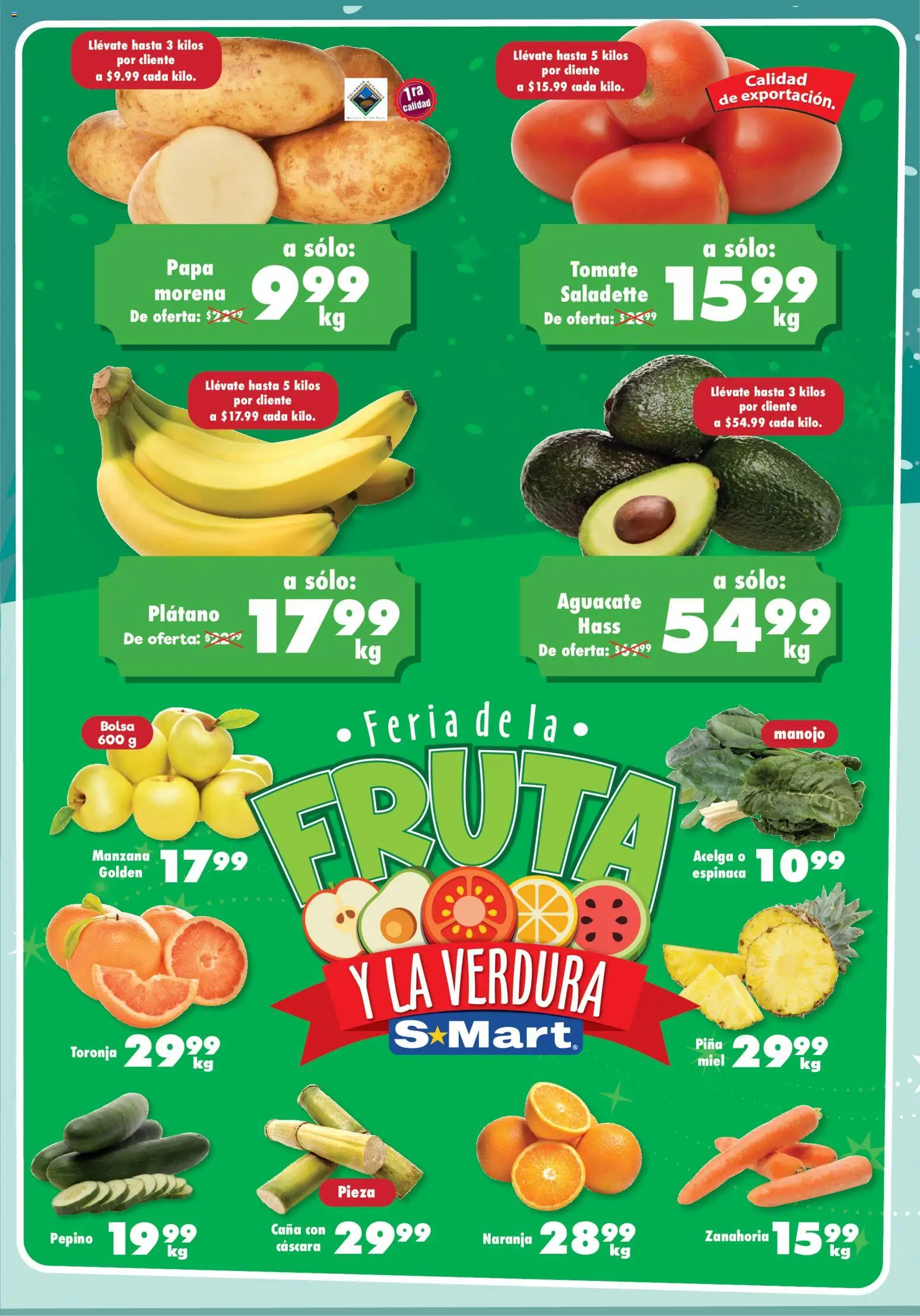 Nuevas ofertas de S-Mart válidas en toda la República Mexicana desde el 18.11.2025. ¡Encuentra las mejores ofertas en S-Mart folleto Reynosa! | Página: 1 | Productos: Acelga, Tomate, Aguacate, Zanahoria