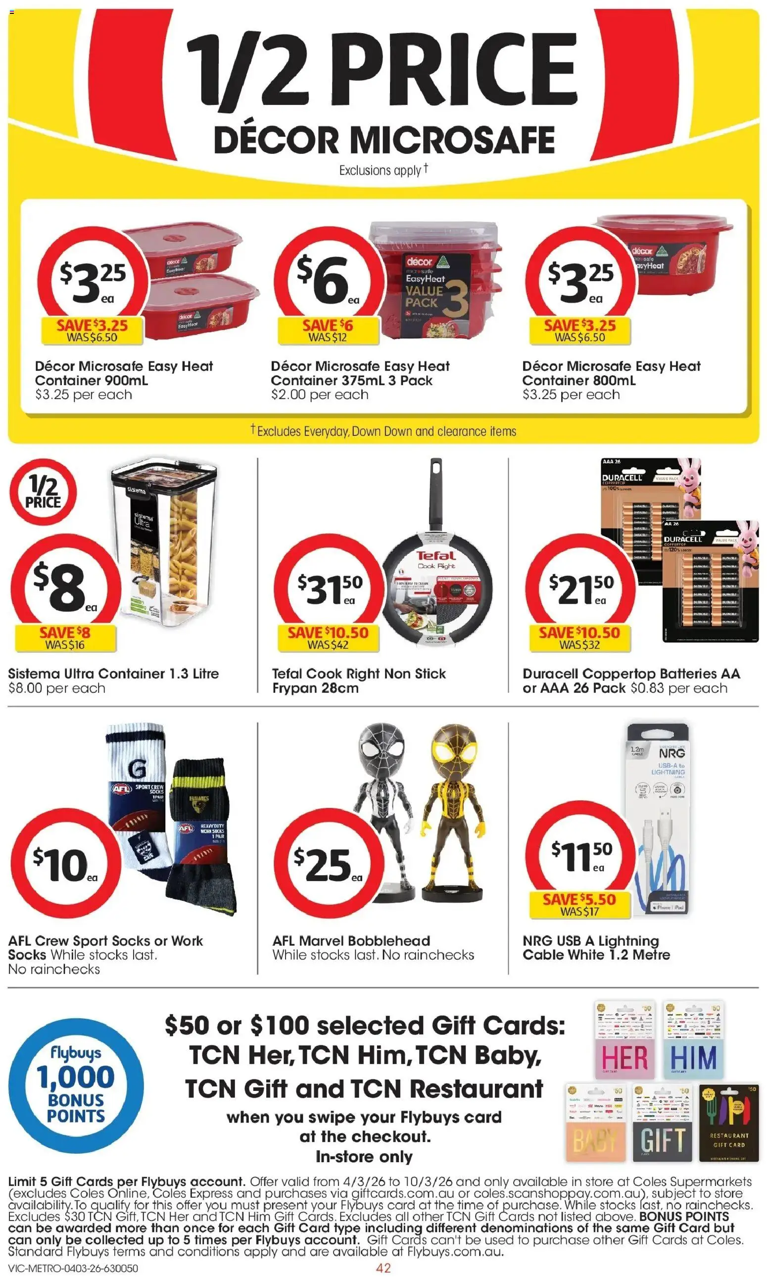 Coles catalogue - valid from 04.03.2026 | Page: 42 | Products: Decor, Socks, Phone, Usb