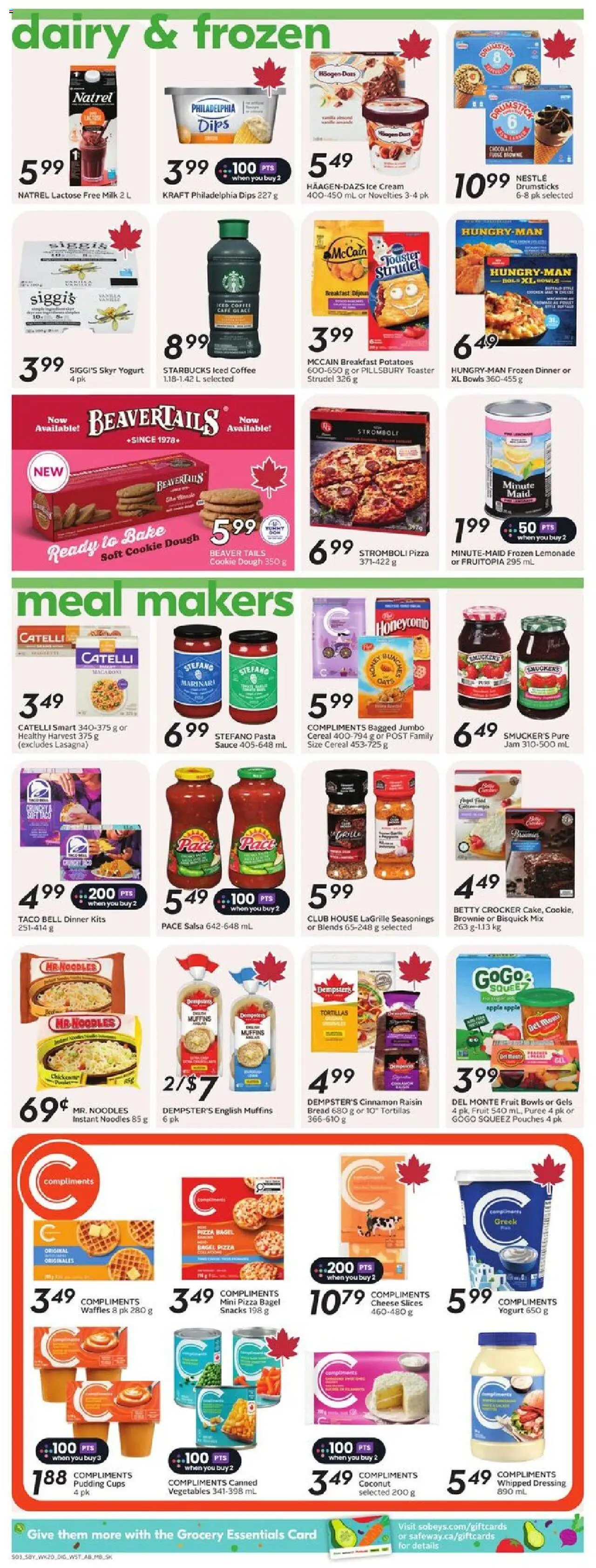 Safeway flyer valid from 11.09.2025 | Page: 11 | Products: Pasta, Cream, Coffee, Pizza