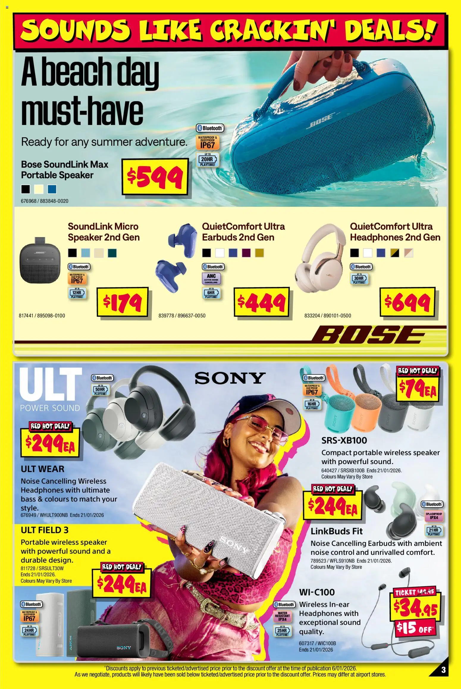 JB Hi-Fi catalogue - valid from 08.01.2026 | Page: 3 | Products: Water, Headphones, Speaker, Portable