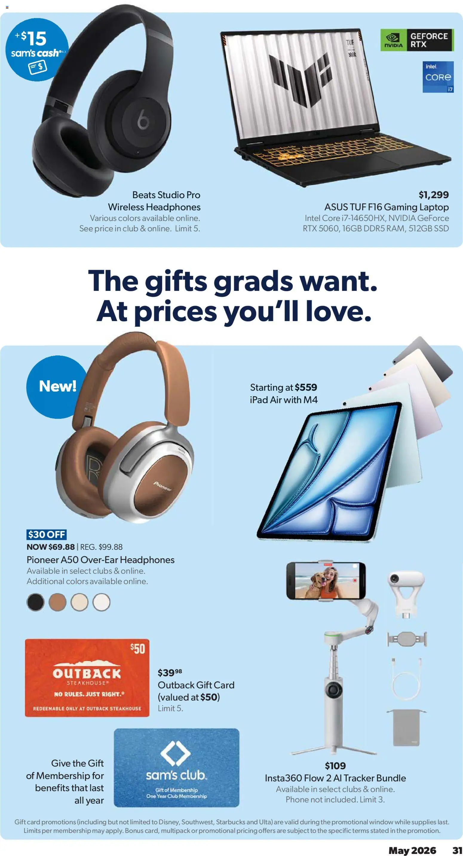 Sam's Club Weekly Ad - valid from 29.04.2026 | Page: 31 | Products: Phone, Headphones, Ipad, Laptop