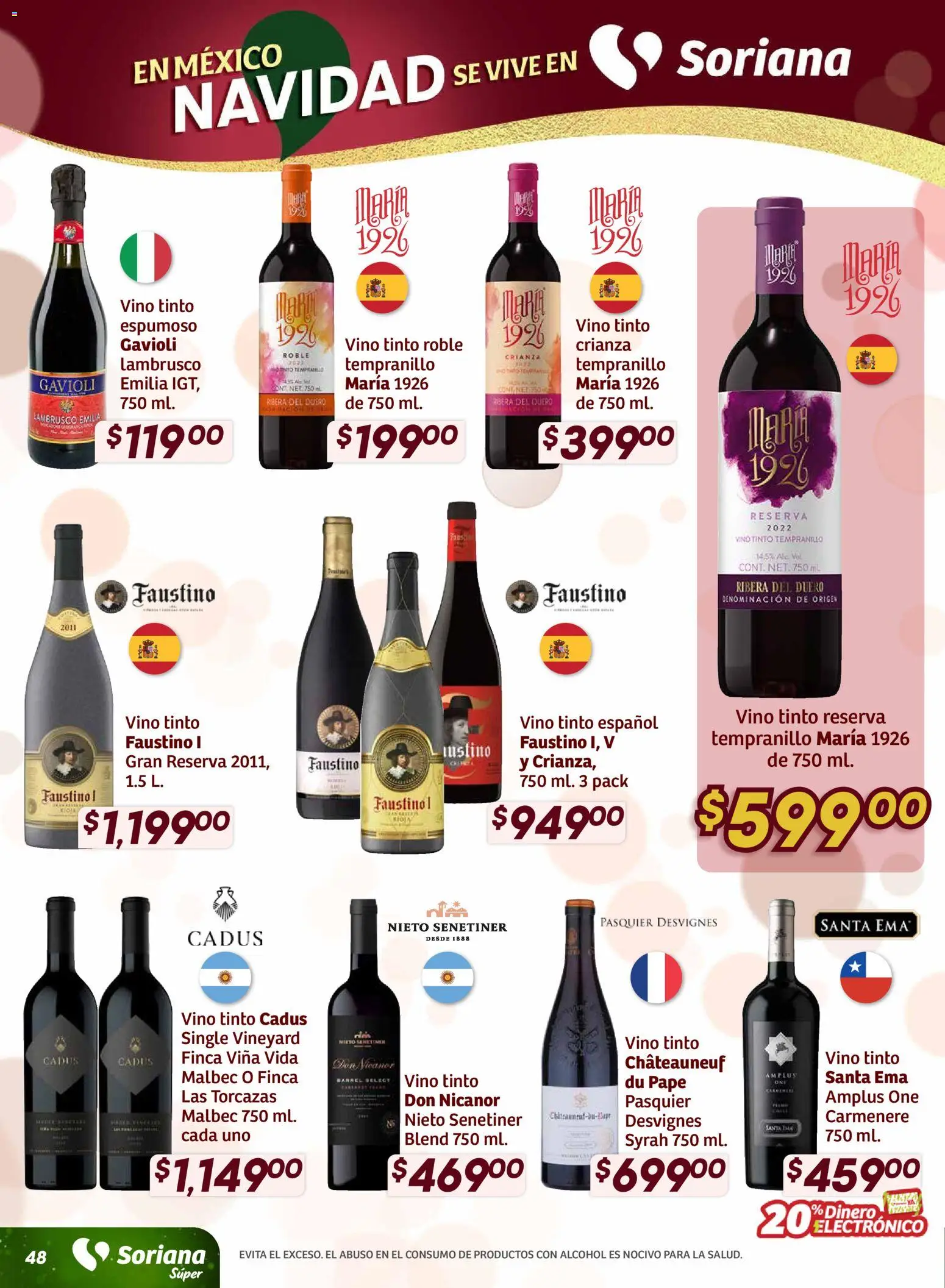 Nuevas ofertas de Soriana válidas en toda la República Mexicana desde el 27.11.2025. ¡Encuentra las mejores ofertas en Soriana - Preciazazaso Súper: Ags, Col, Gto, Jal, Mich! | Página: 49 | Productos: Vino