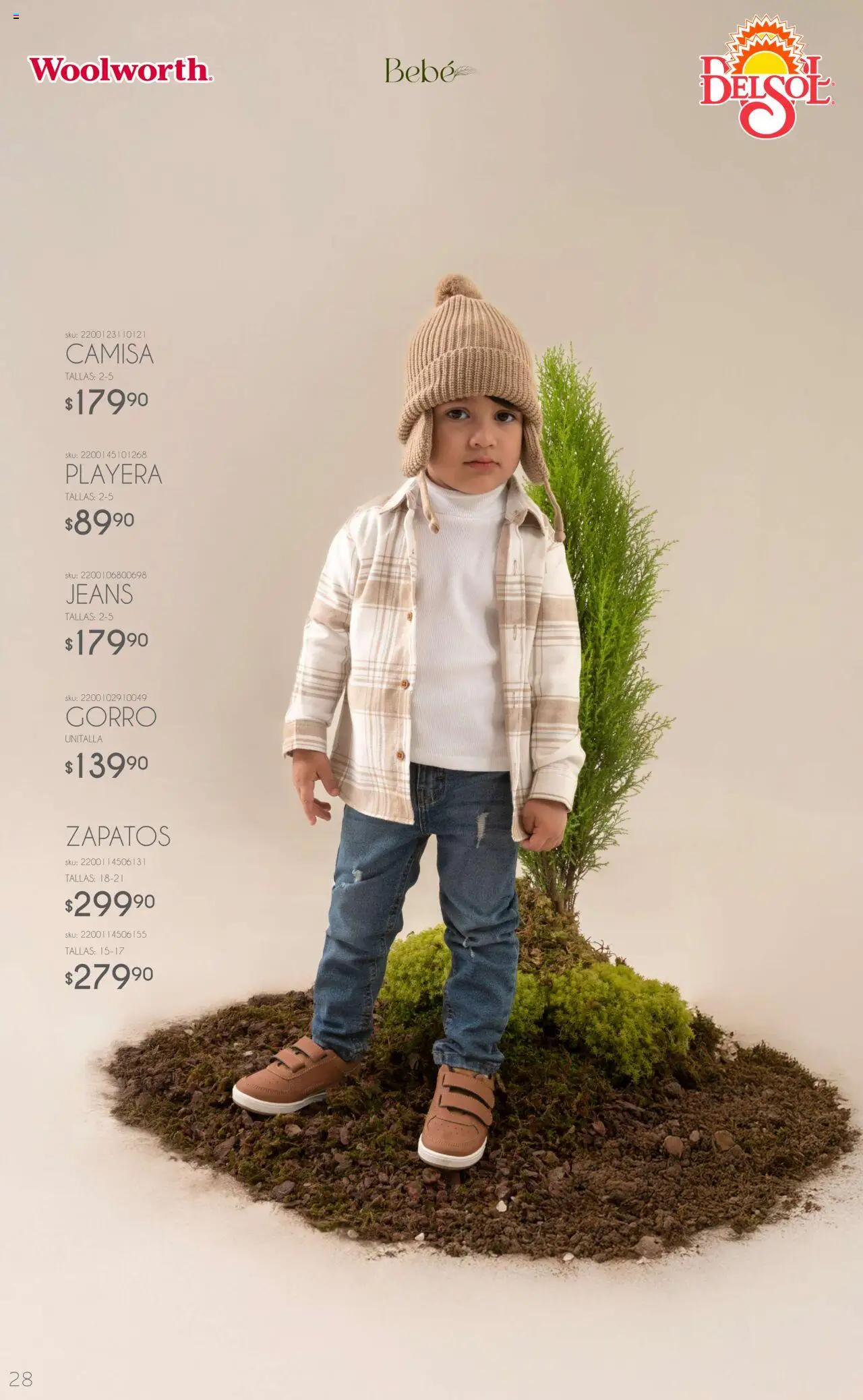 Nuevas ofertas de Del Sol y Woolworth válidas en toda la República Mexicana desde el 06.10.2025. ¡Encuentra las mejores ofertas en Del Sol y Woolworth - Catálogo Luce El Otoño! | Página: 28 | Productos: Camisa, Zapatos, Playera
