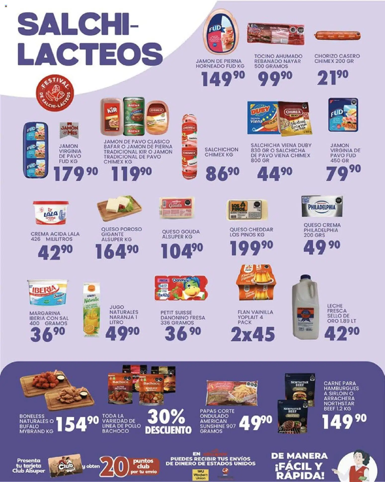 Nuevas ofertas de Alsuper válidas en toda la República Mexicana desde el 17.03.2026. ¡Encuentra las mejores ofertas en Alsuper folleto Casas Grandes! | Página: 3 | Productos: Pollo, Leche, Chorizo, Margarina