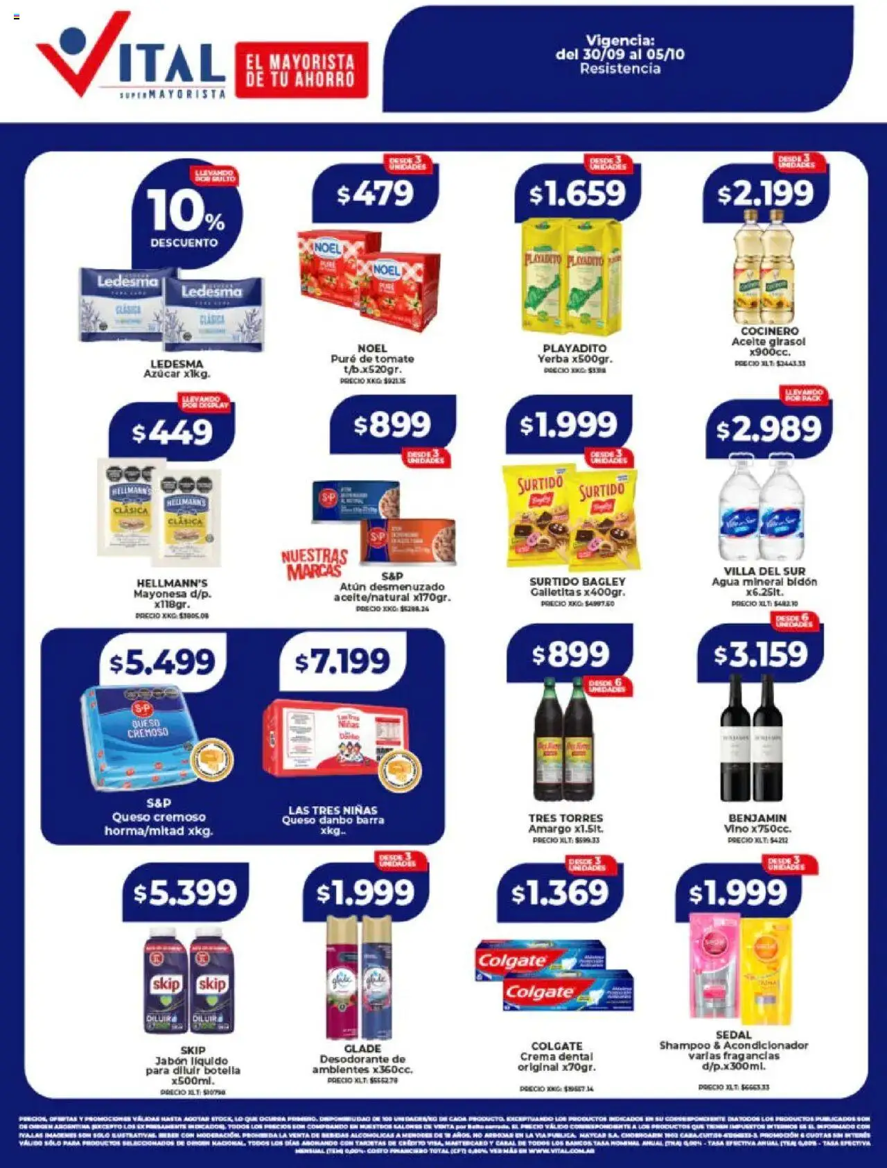 Vital - Ofertas Resistencia │ válido desde el 30.09.2025 | Página: 1 | Productos: Mayonesa, Atún, Jabón, Agua