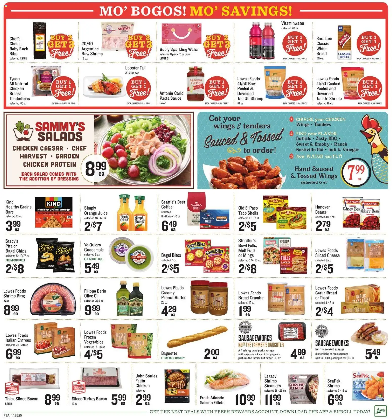 Lowes Foods Weekly Ad - valid from 28.11.2025 | Page: 4 | Products: Bakery, Cheese, Juice, Salad