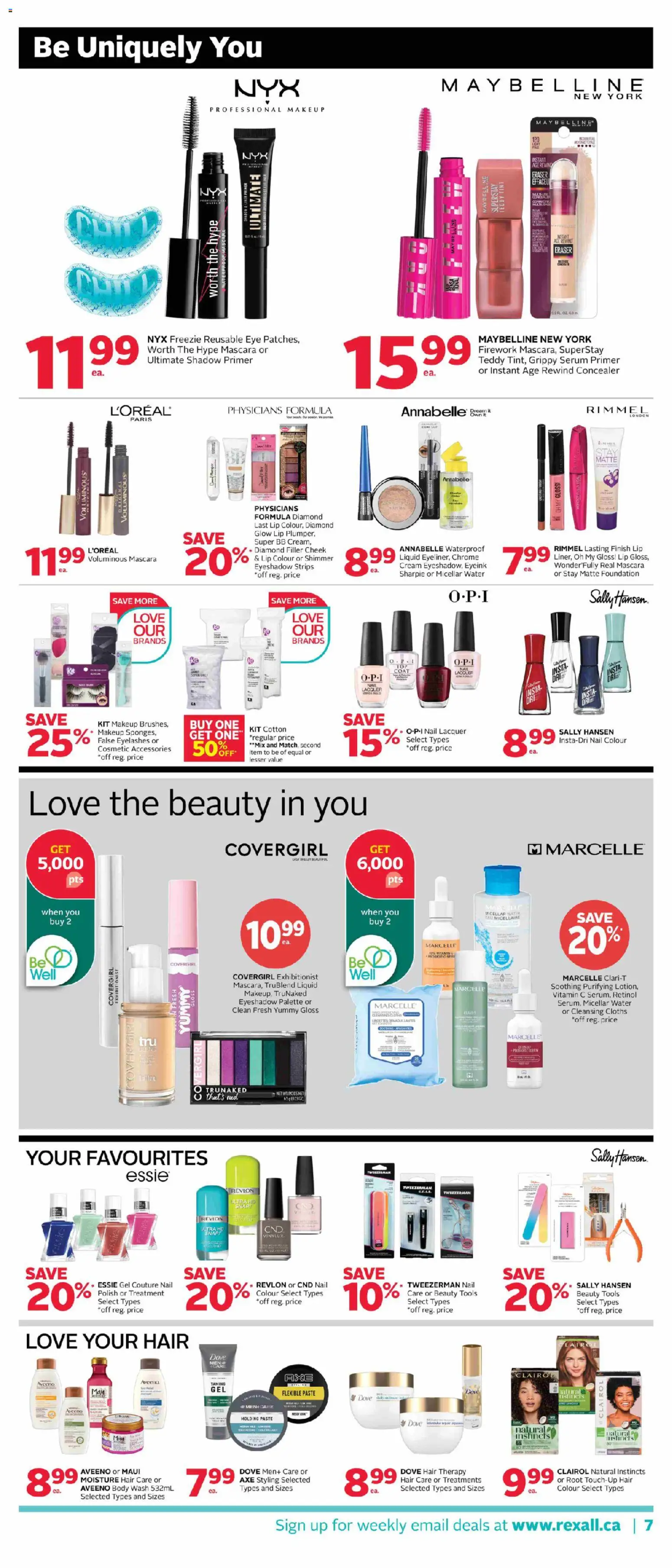 Rexall flyer valid from 13.02.2026 | Page: 12 | Products: Mascara, Micellar water, Body wash, Coat