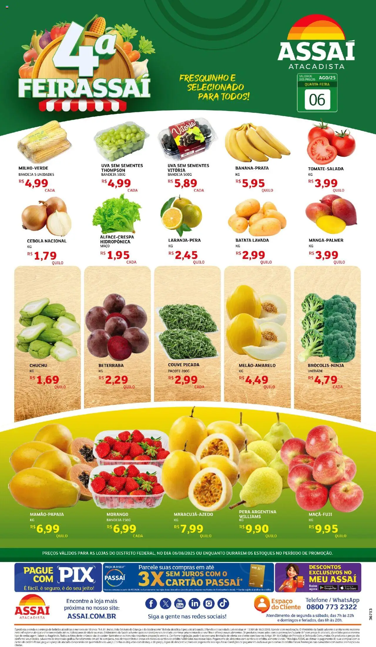 Assaí Atacadista Folheto - válido de 06.08.2025 | Página: 1 | Produtos: Beterraba, Base, Bandeja, Batata