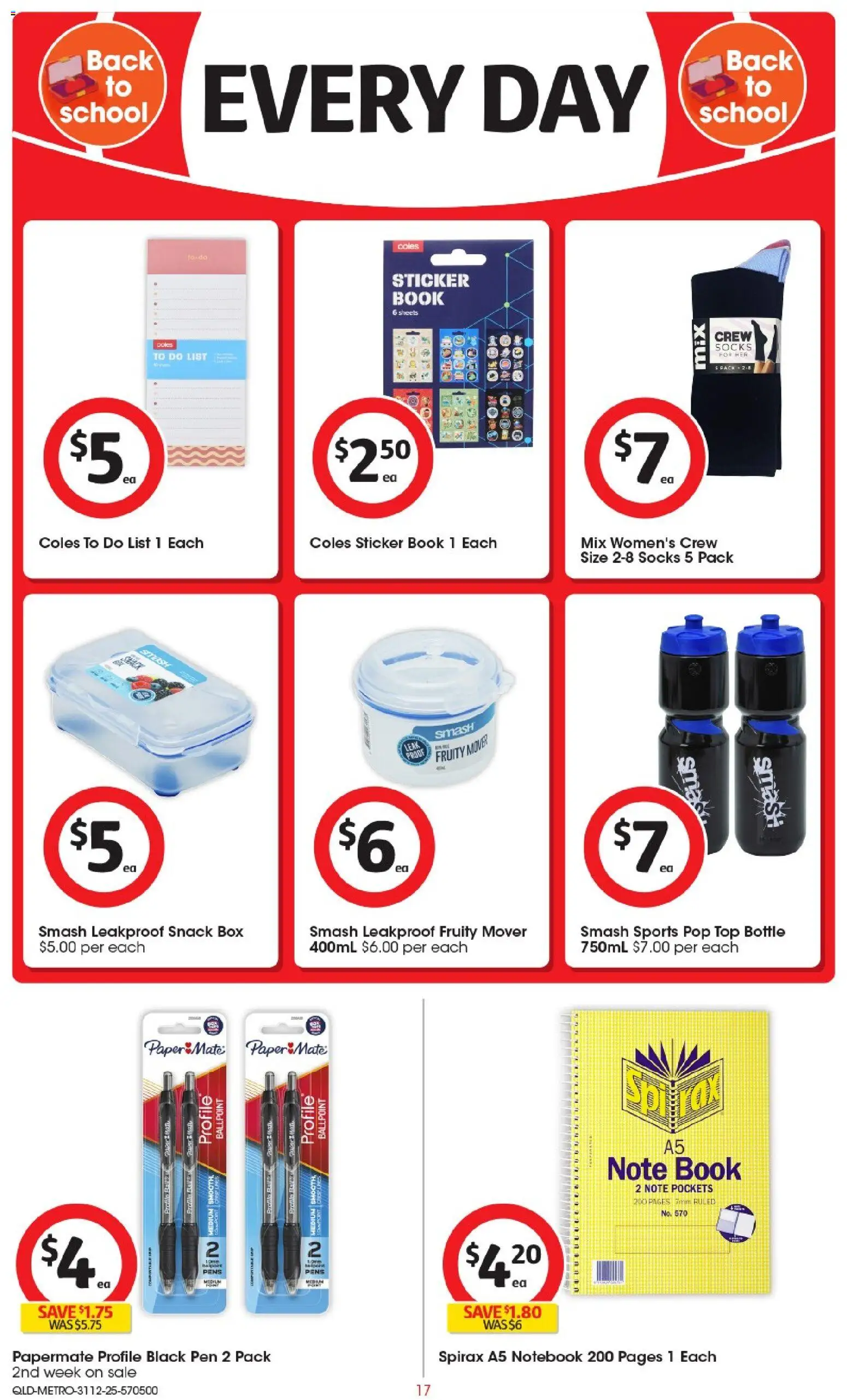 Coles catalogue - valid from 31.12.2025 | Page: 18 | Products: Box, Socks, Notebook