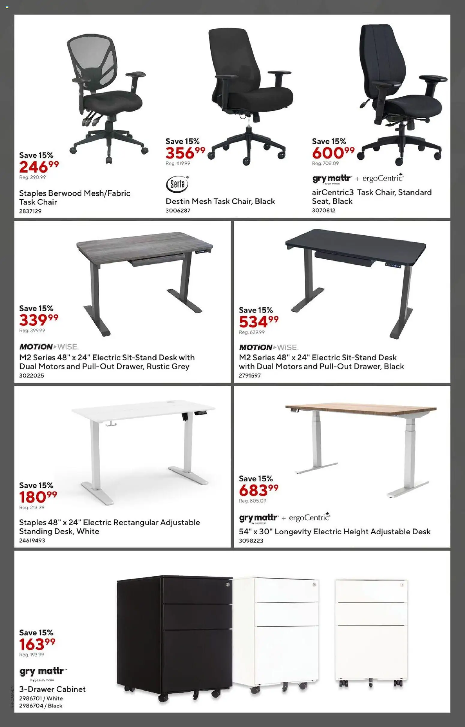 Staples flyer valid from 03.04.2026 | Page: 9 | Products: Chair, Cabinet