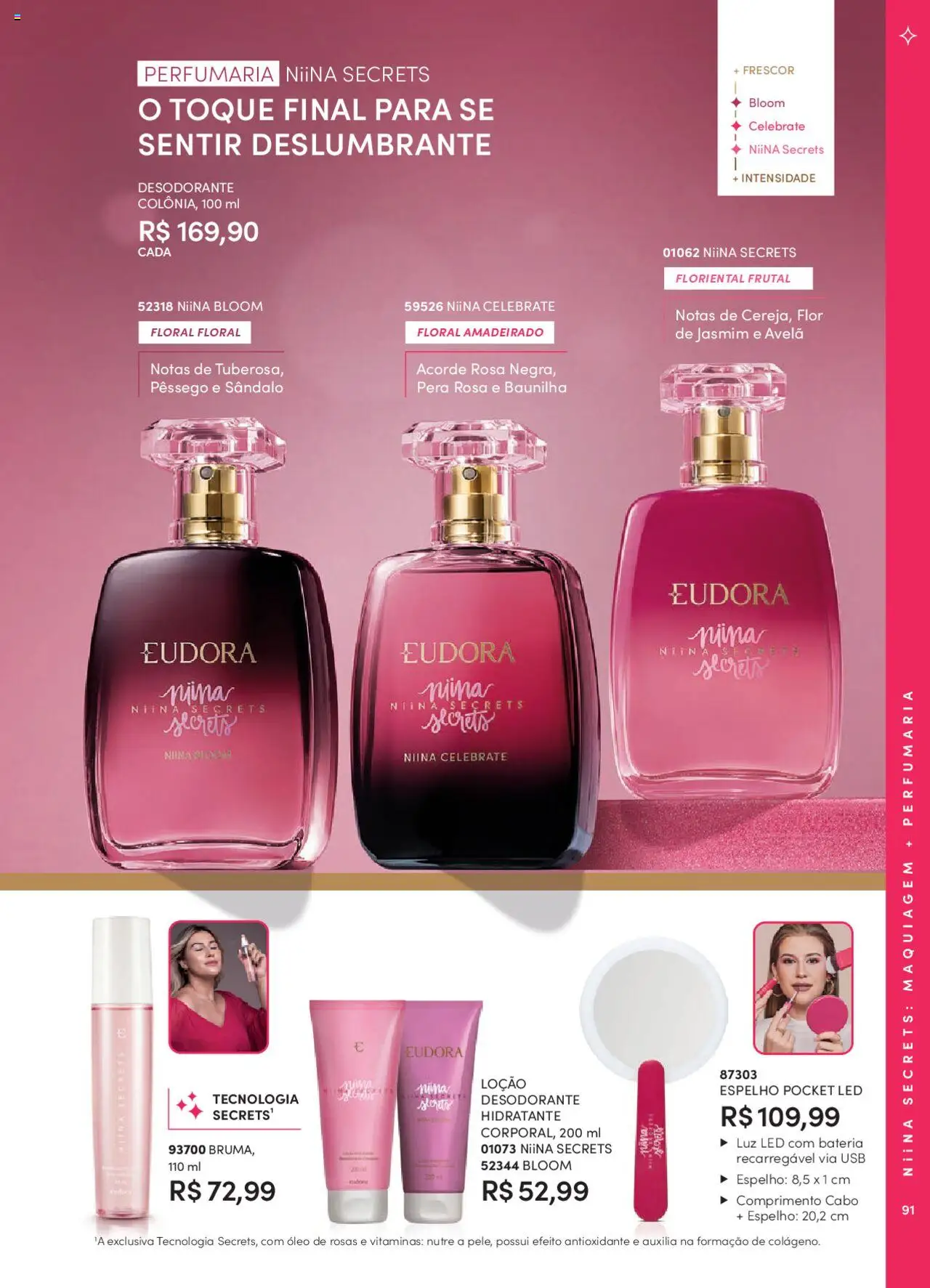 Eudora Folheto - válido de 07.10.2025 | Página: 91 | Produtos: Desodorante, Espelho, USB, Avelã